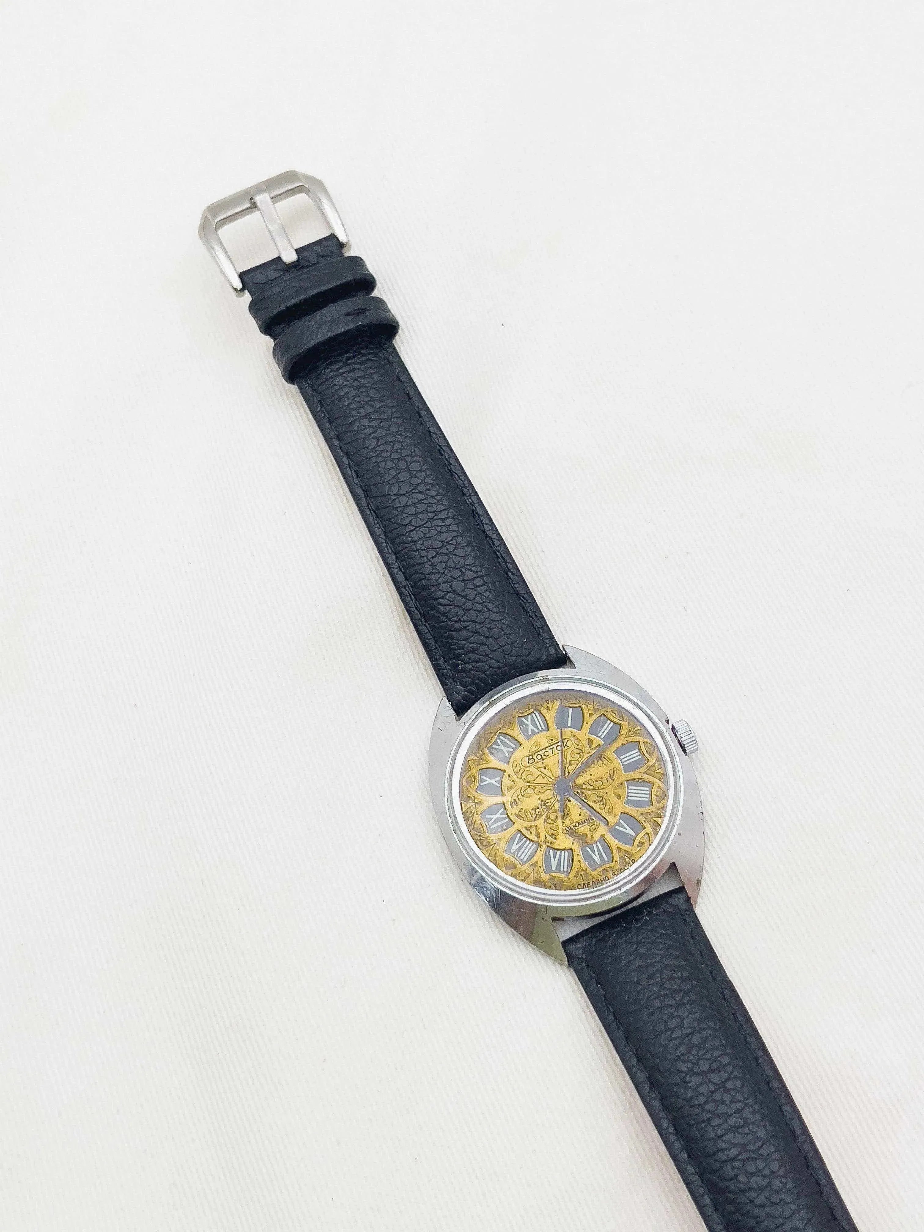 Vostok - Black / Gold Draw - 1970s - Atelier Victor Paris - Vintage Watch Shop Dubai