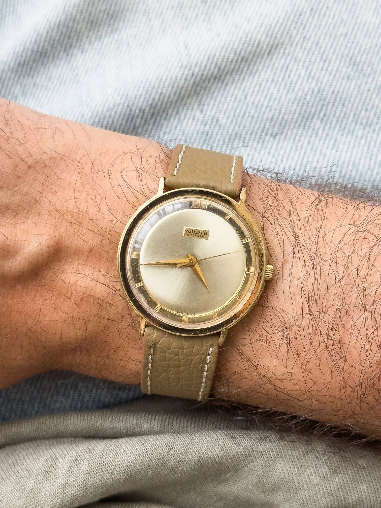 Vulcain - Panoramic Champagne plaqué or - 1960s - Atelier Victor