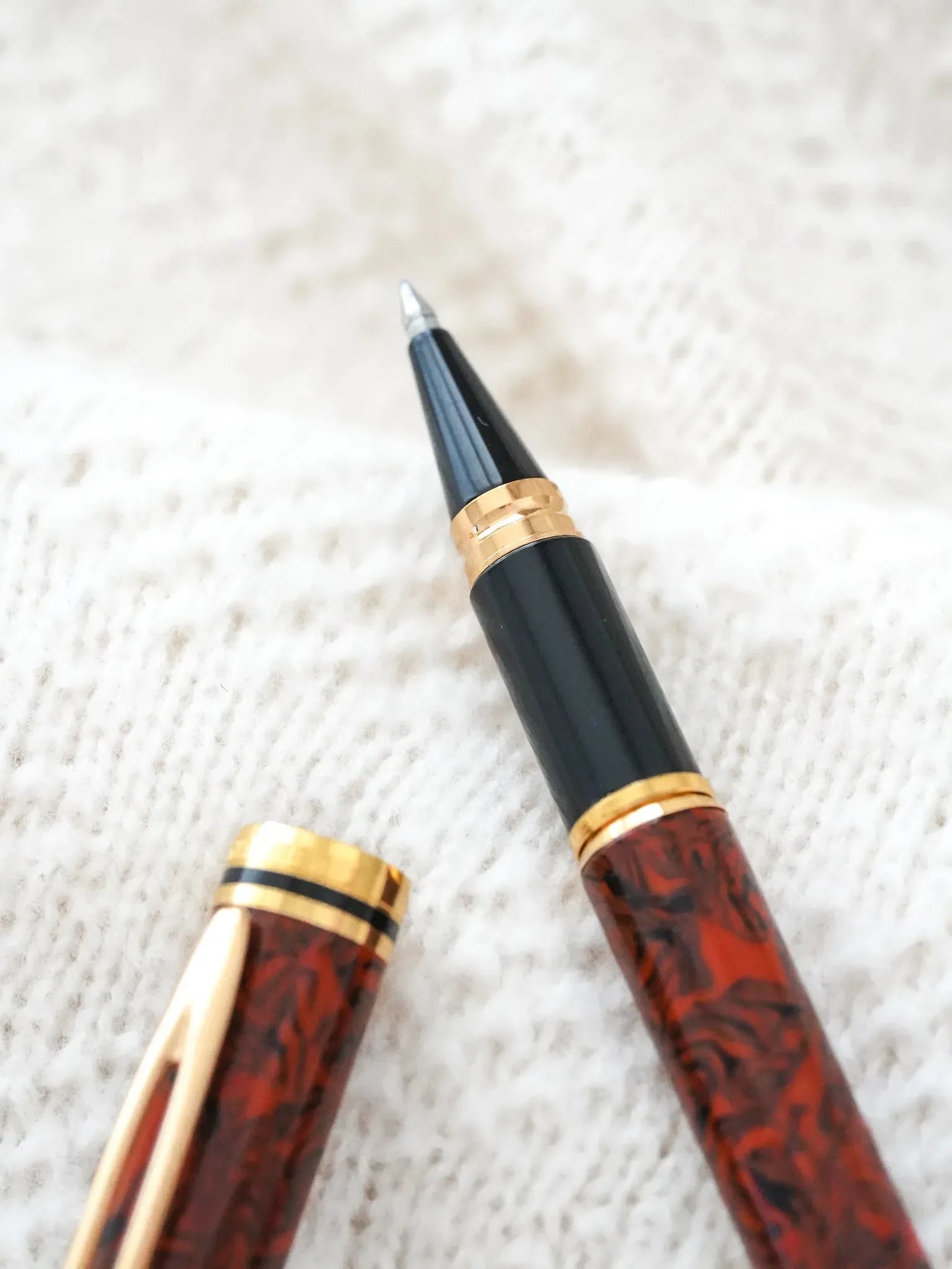 Waterman - Stylo bille Man 200 Rhapsody Celluloïd Marron marbre - 1985 - Atelier Victor