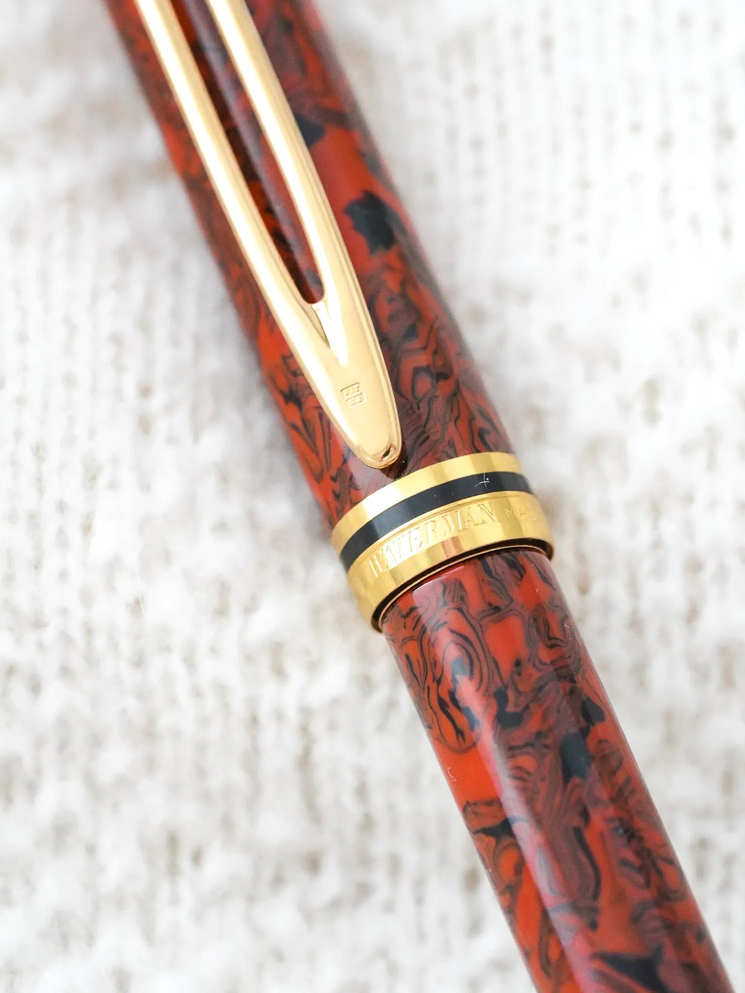 Waterman - Stylo bille Man 200 Rhapsody Celluloïd Marron marbre - 1985 - Atelier Victor - Vintage Watch Shop