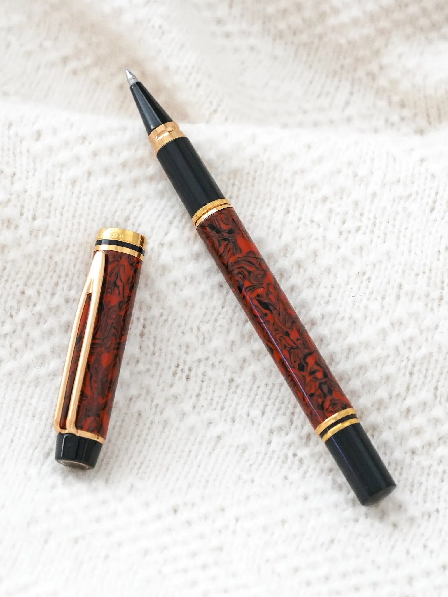 Waterman - Stylo bille Man 200 Rhapsody Celluloïd Marron marbre - 1985 - Atelier Victor - Vintage Watch Shop