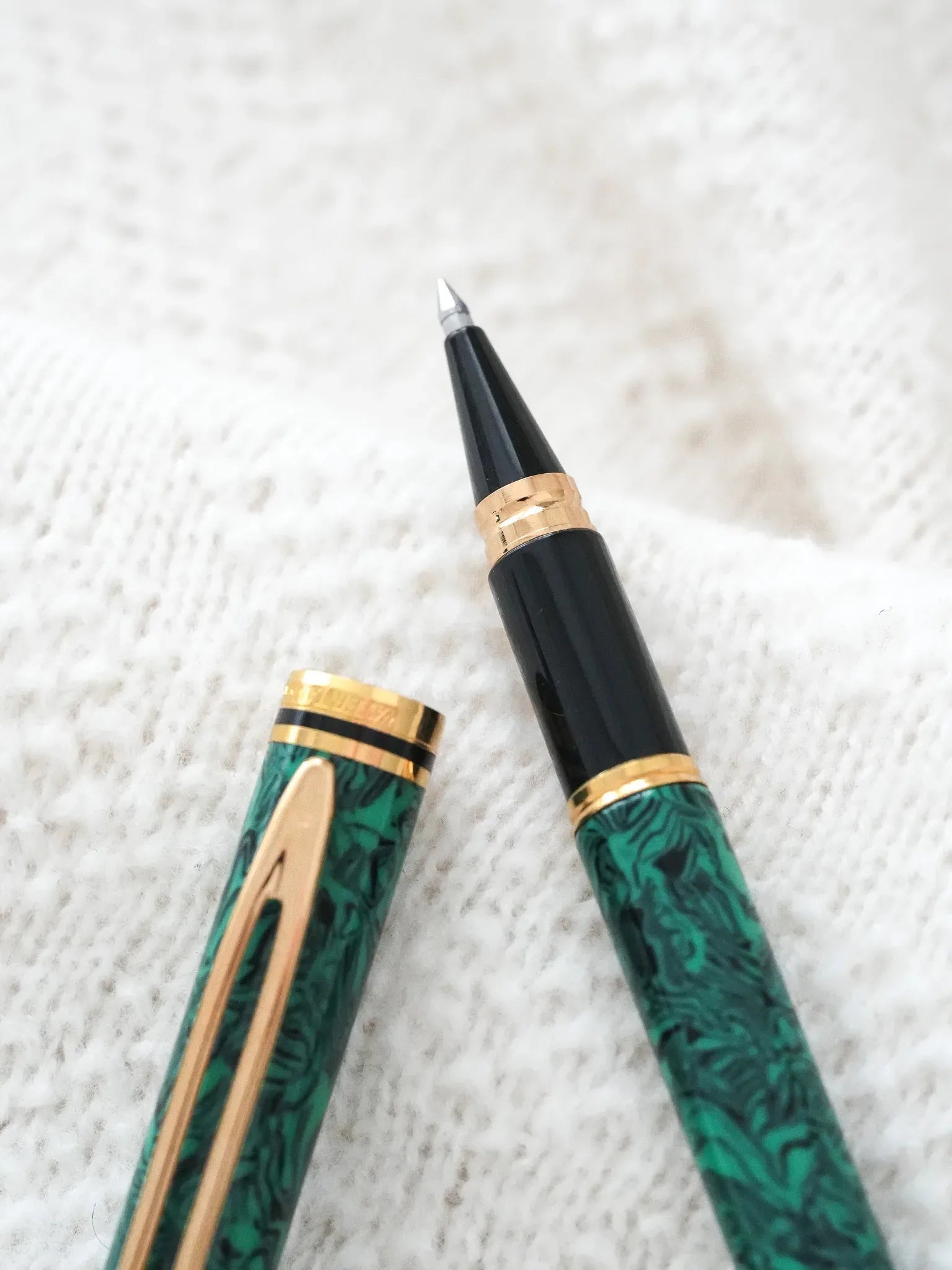 Waterman - Stylo bille Man 200 Rhapsody Celluloïd Vert marbre - 1985 - Atelier Victor