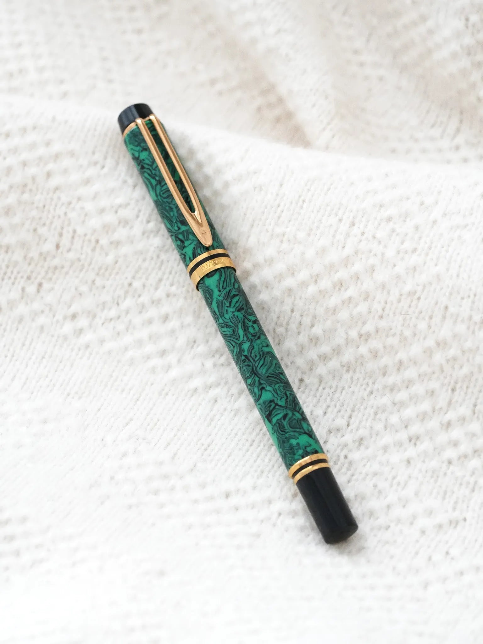 Waterman - Stylo bille Man 200 Rhapsody Celluloïd Vert marbre - 1985 - Atelier Victor - Vintage Watch Shop