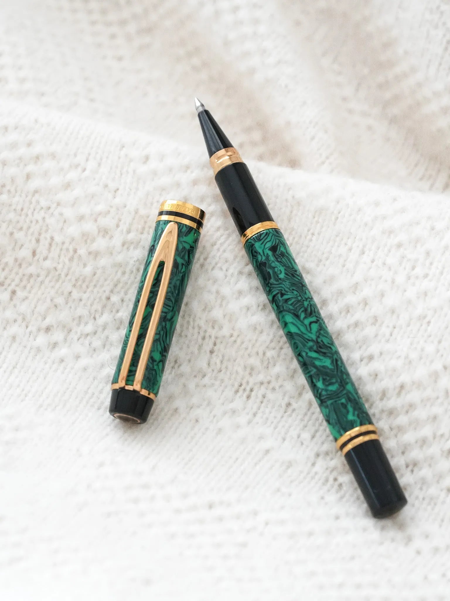 Waterman - Stylo bille Man 200 Rhapsody Celluloïd Vert marbre - 1985 - Atelier Victor - Vintage Watch Shop