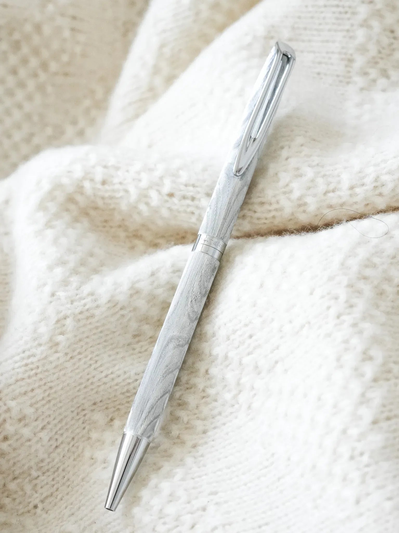 Waterman - Stylo bille tournant acier vagues - 1970s - Atelier Victor