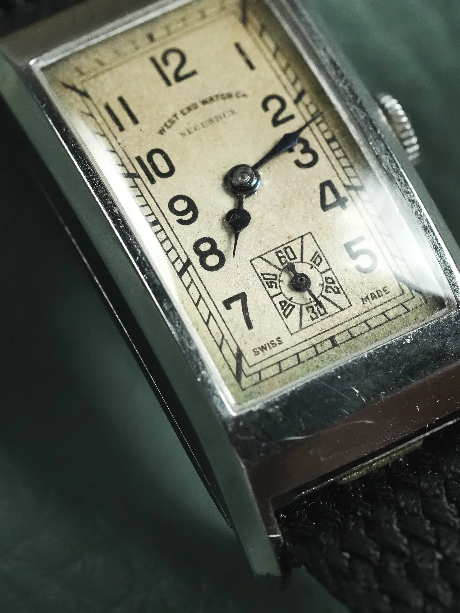 West End Watch Secundus - Tank allongée curvée acier - 1930s - Atelier Victor