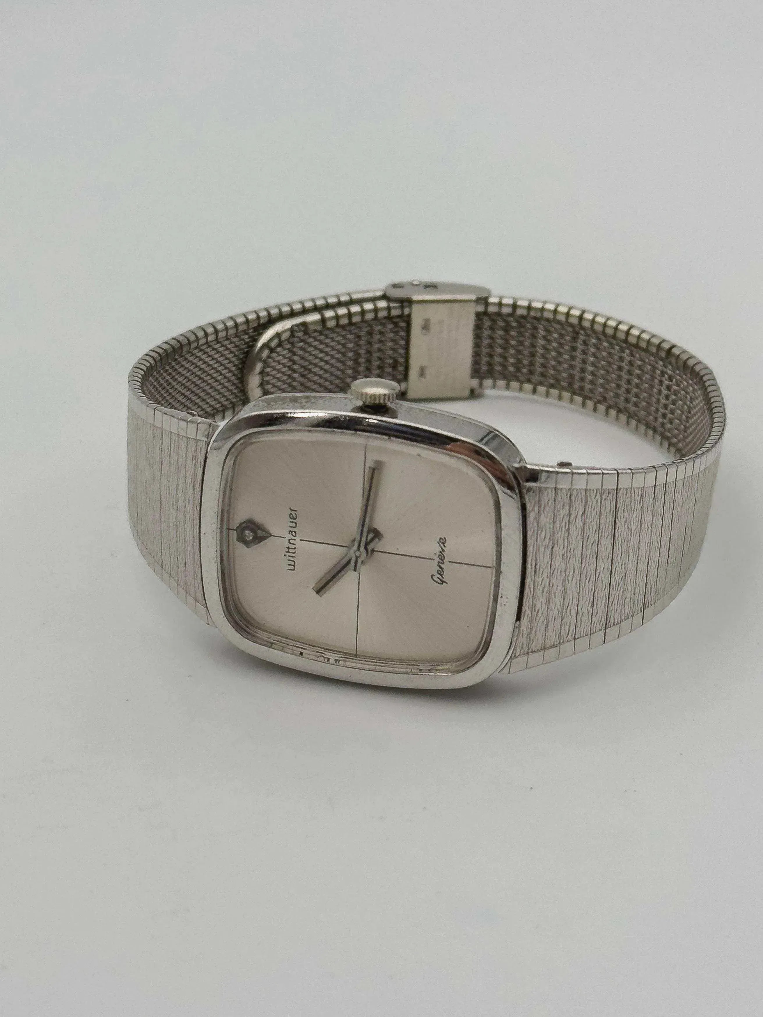 Wittnauer by Longines - Bracelet intégré Plaqué or blanc - 1970s - Atelier Victor