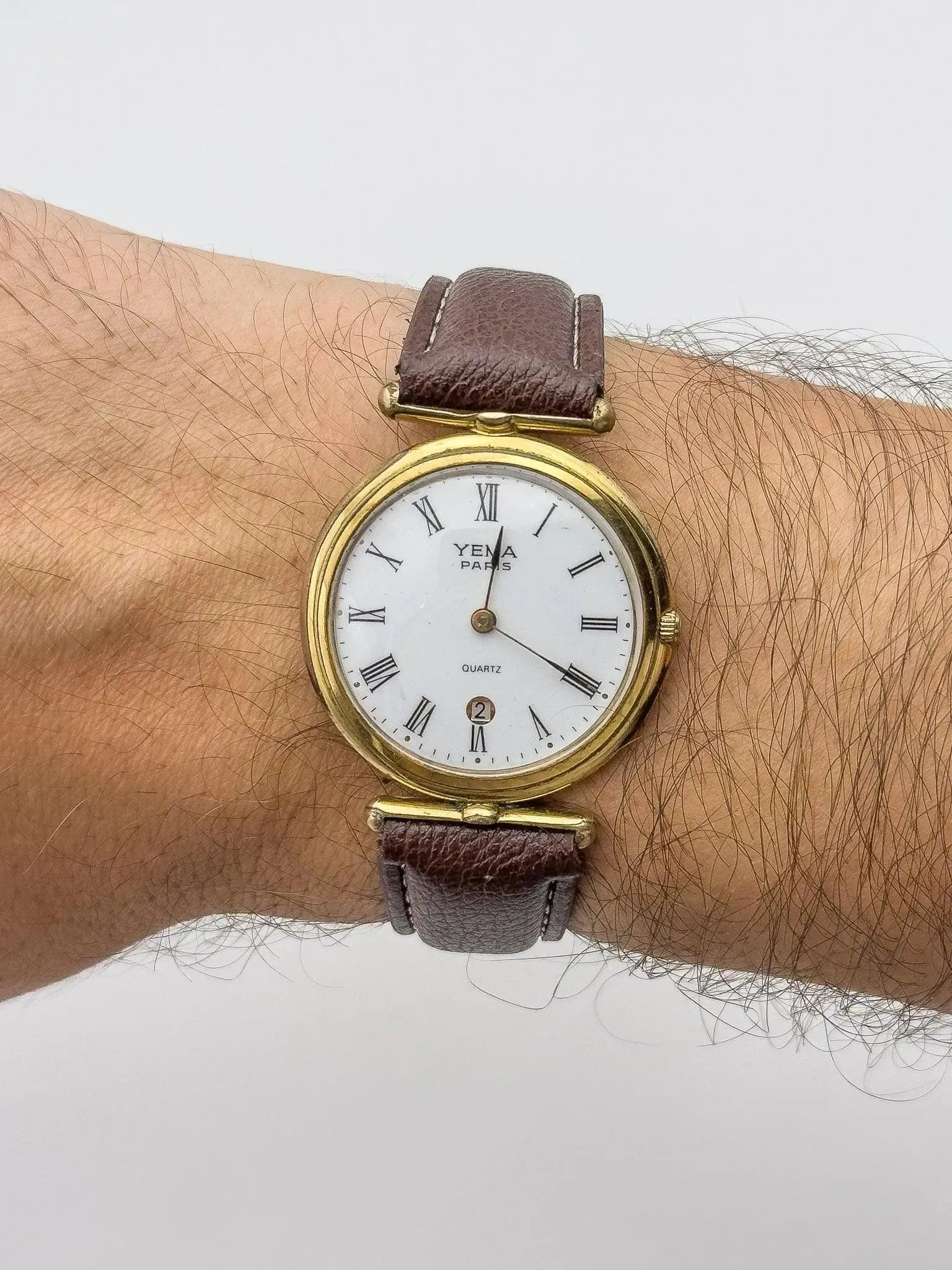 Yema - Cornes Centrales Boitier Plaqué or Romain - 1990s - Atelier Victor