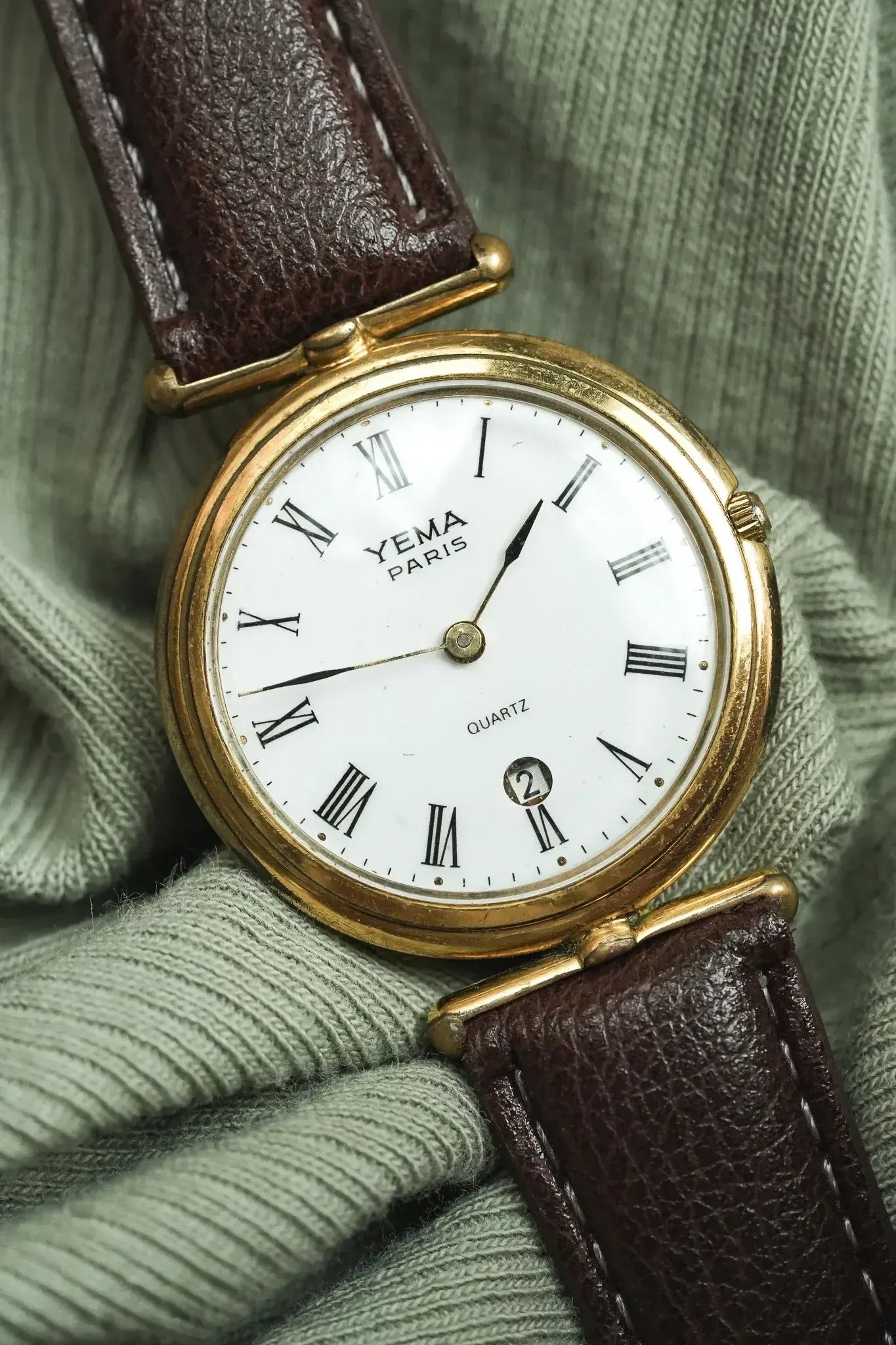 Yema - Cornes Centrales Boitier Plaqué or Romain - 1990s