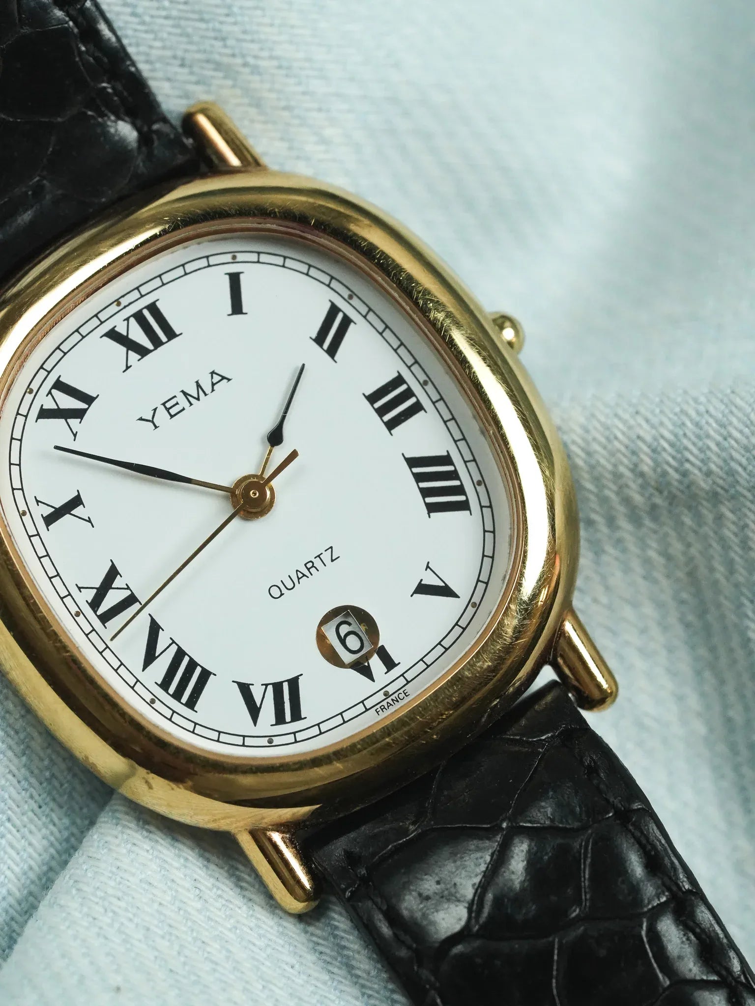 Yema - Elipse Date 6h Cadran blanc - 1990s - Atelier Victor