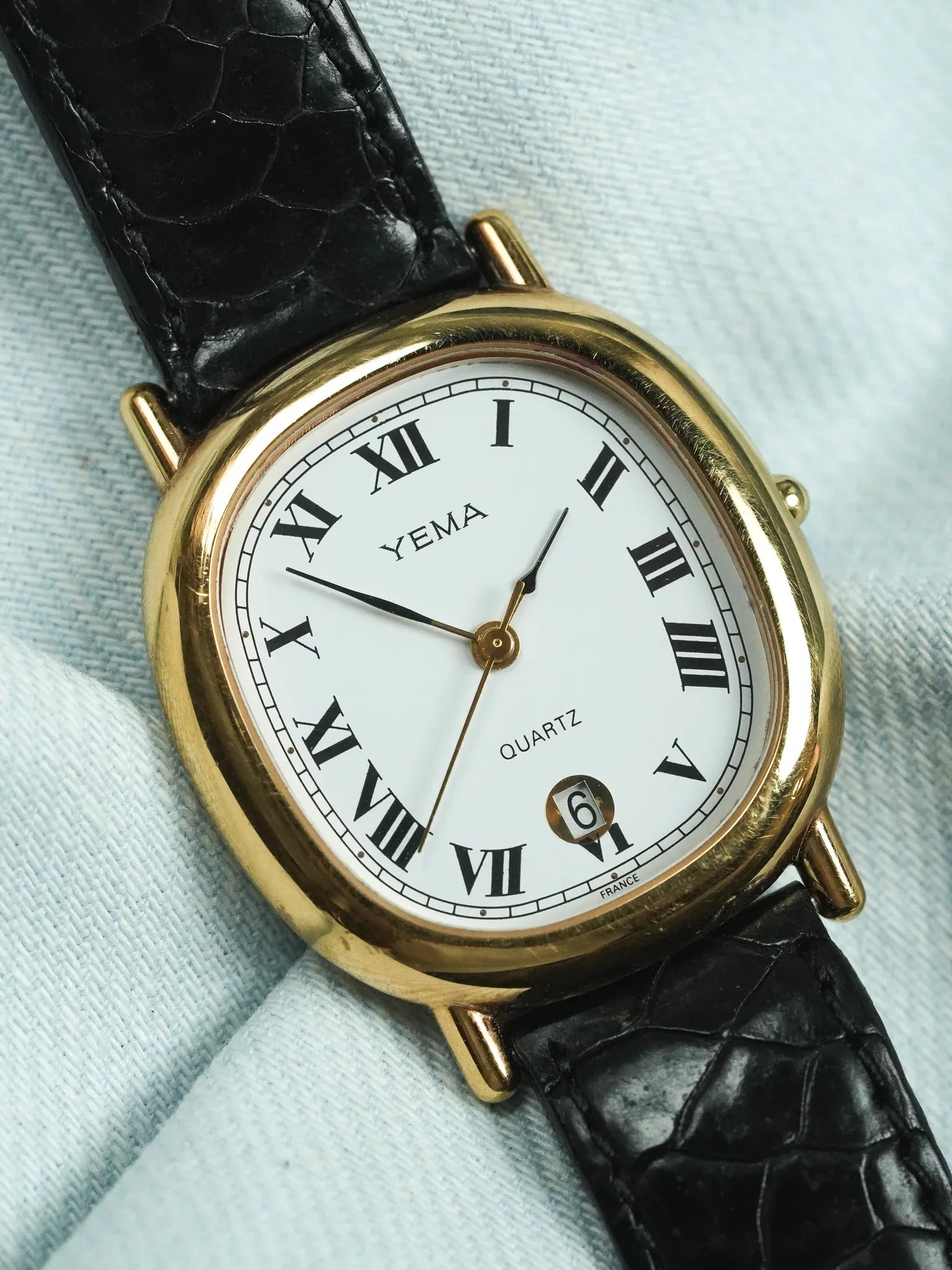 Yema - Elipse Date 6h Cadran blanc - 1990s - Atelier Victor