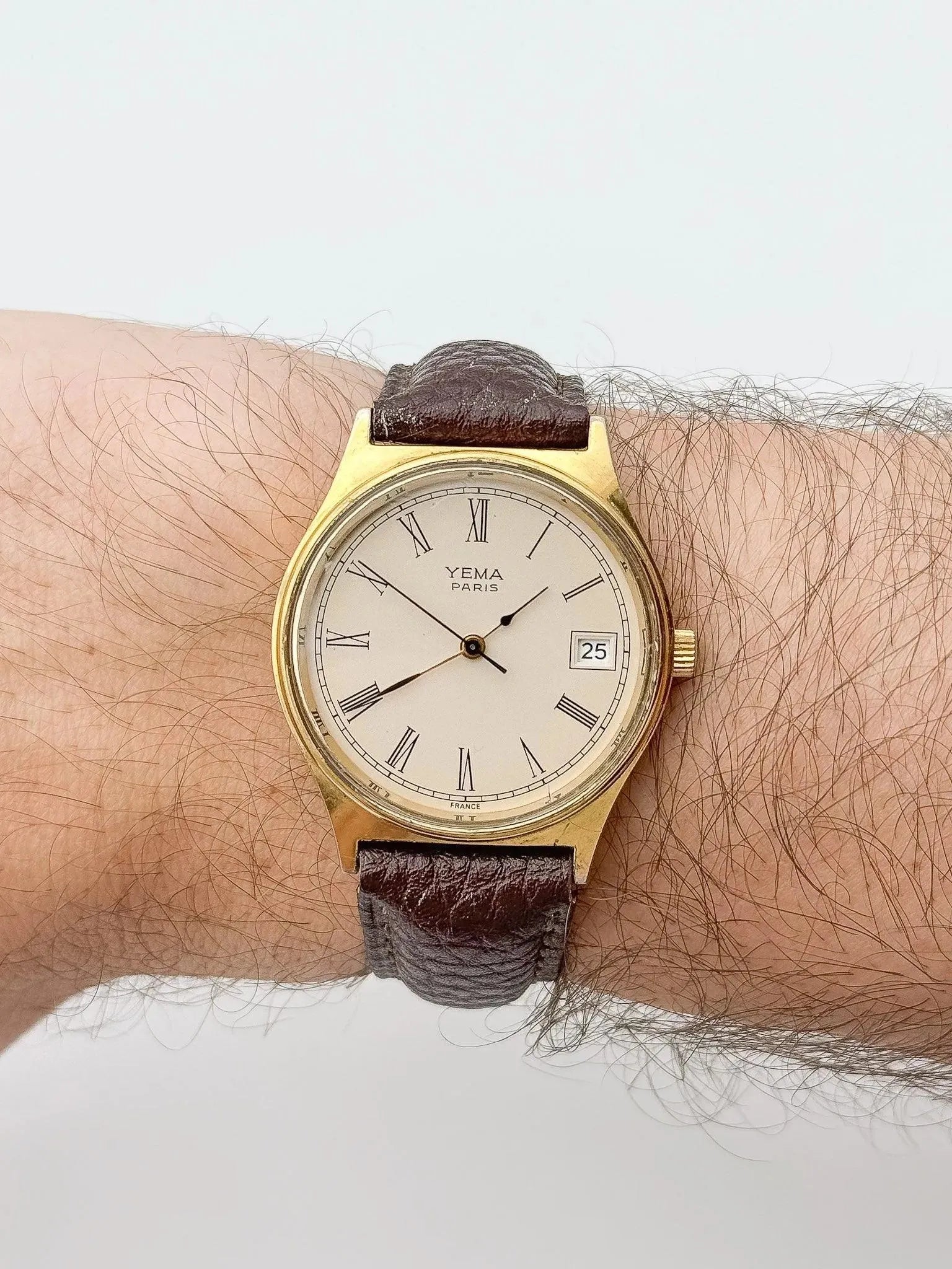 Yema - Gold Cream Romain - 1990s - Atelier Victor Paris - Vintage Watch Shop Dubai