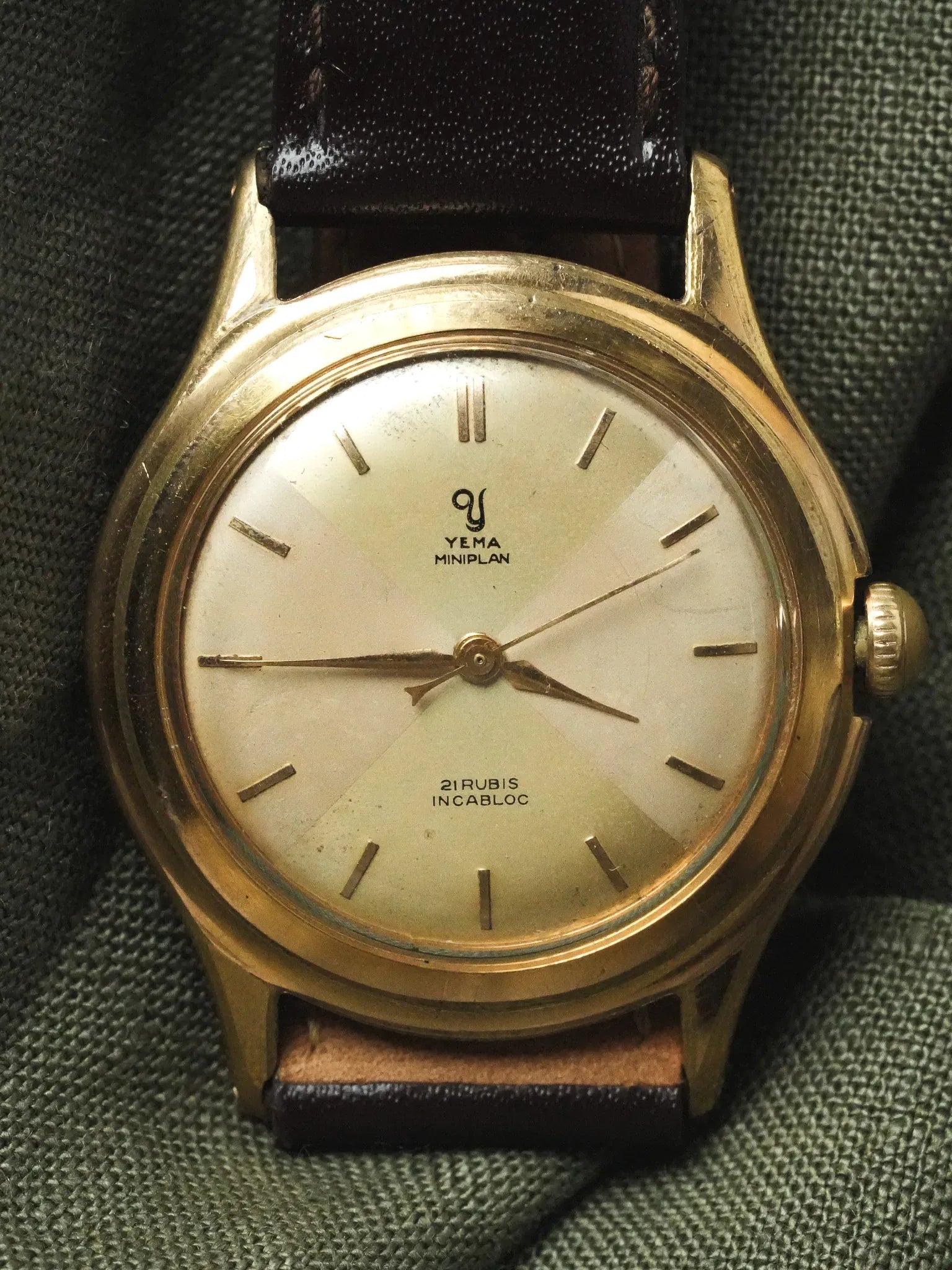 Yema - Miniplan Cadran bi-tons Plaqué Or - 1970s - Atelier Victor