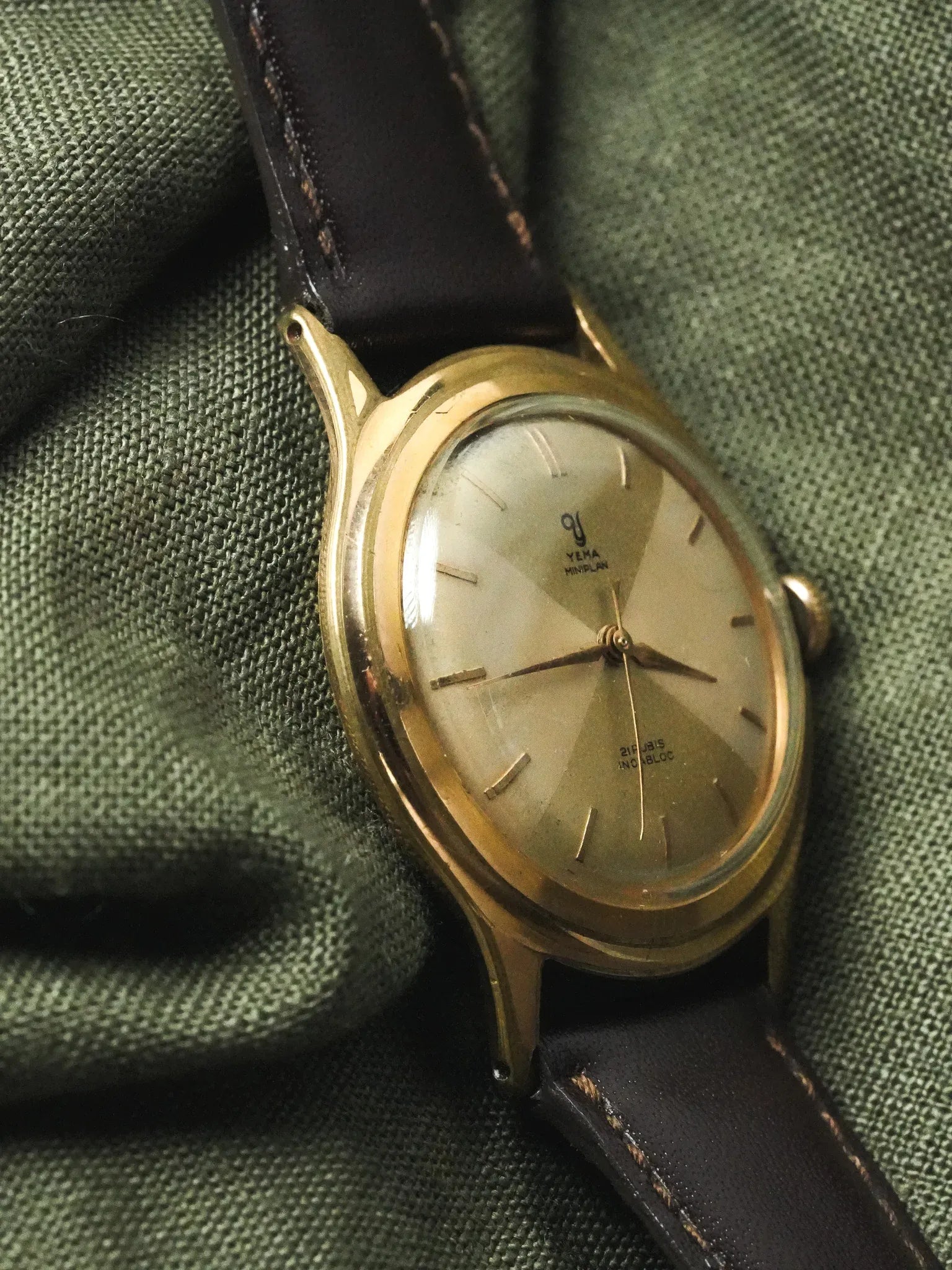 Yema - Miniplan Cadran bi-tons Plaqué Or - 1970s - Atelier Victor