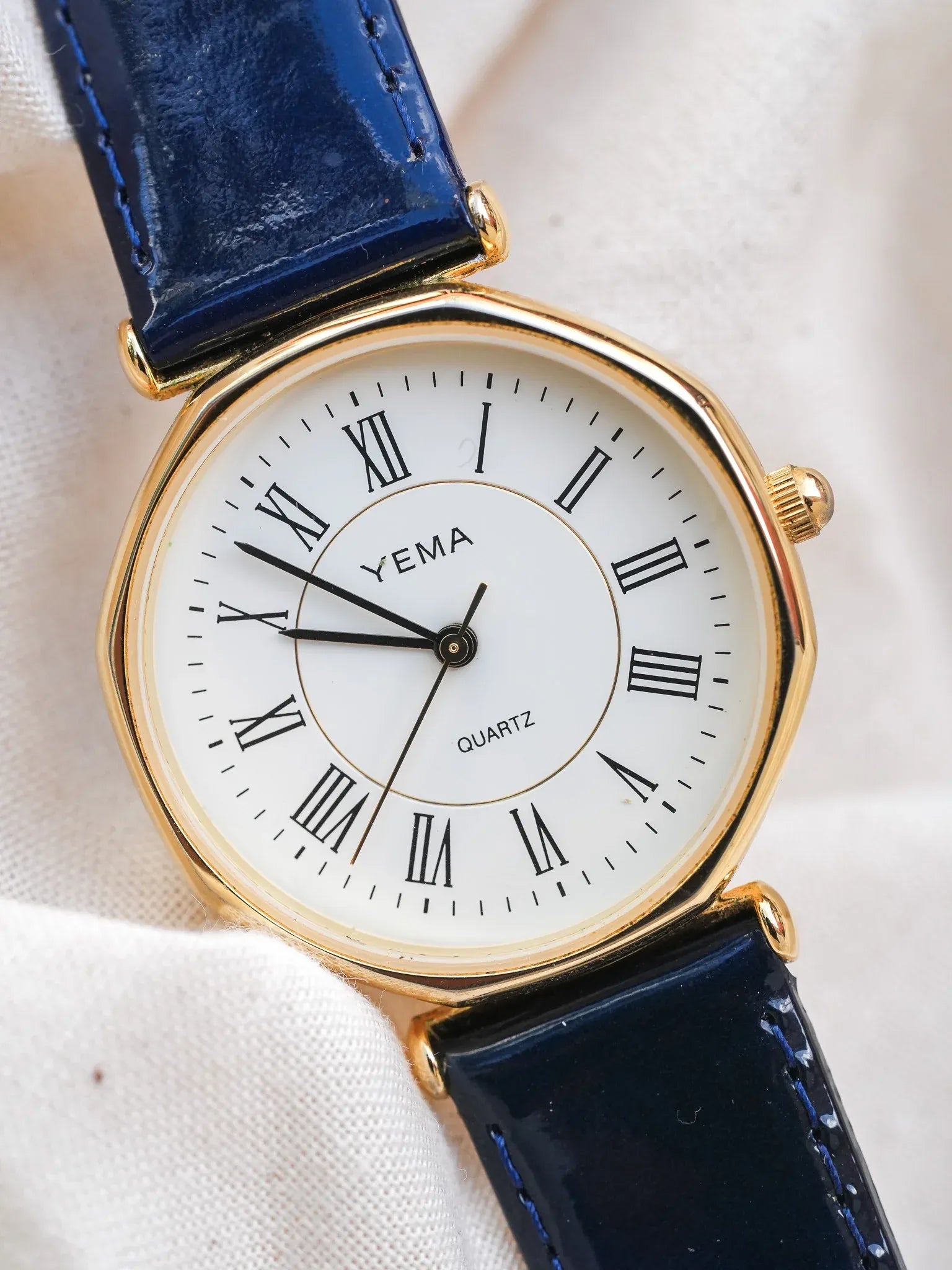 Yema - Octogonale Romain Blanc Plaqué or - 1990s - Atelier Victor