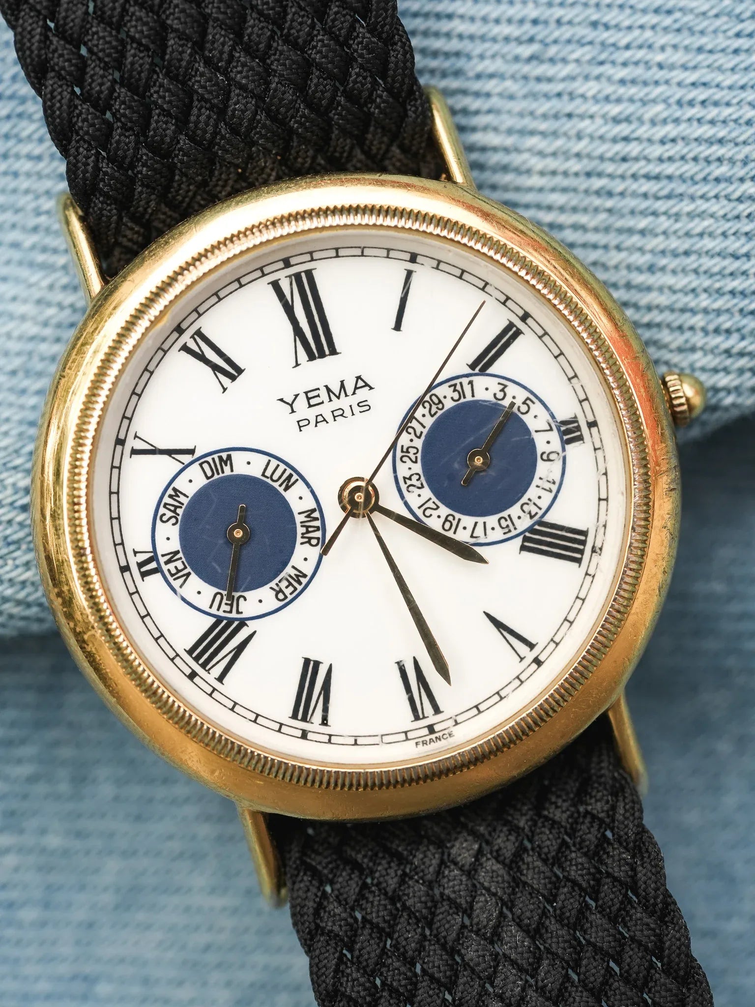 Yema - Paris Calendrier Plaqué Or cannelée - 1990s - Atelier Victor