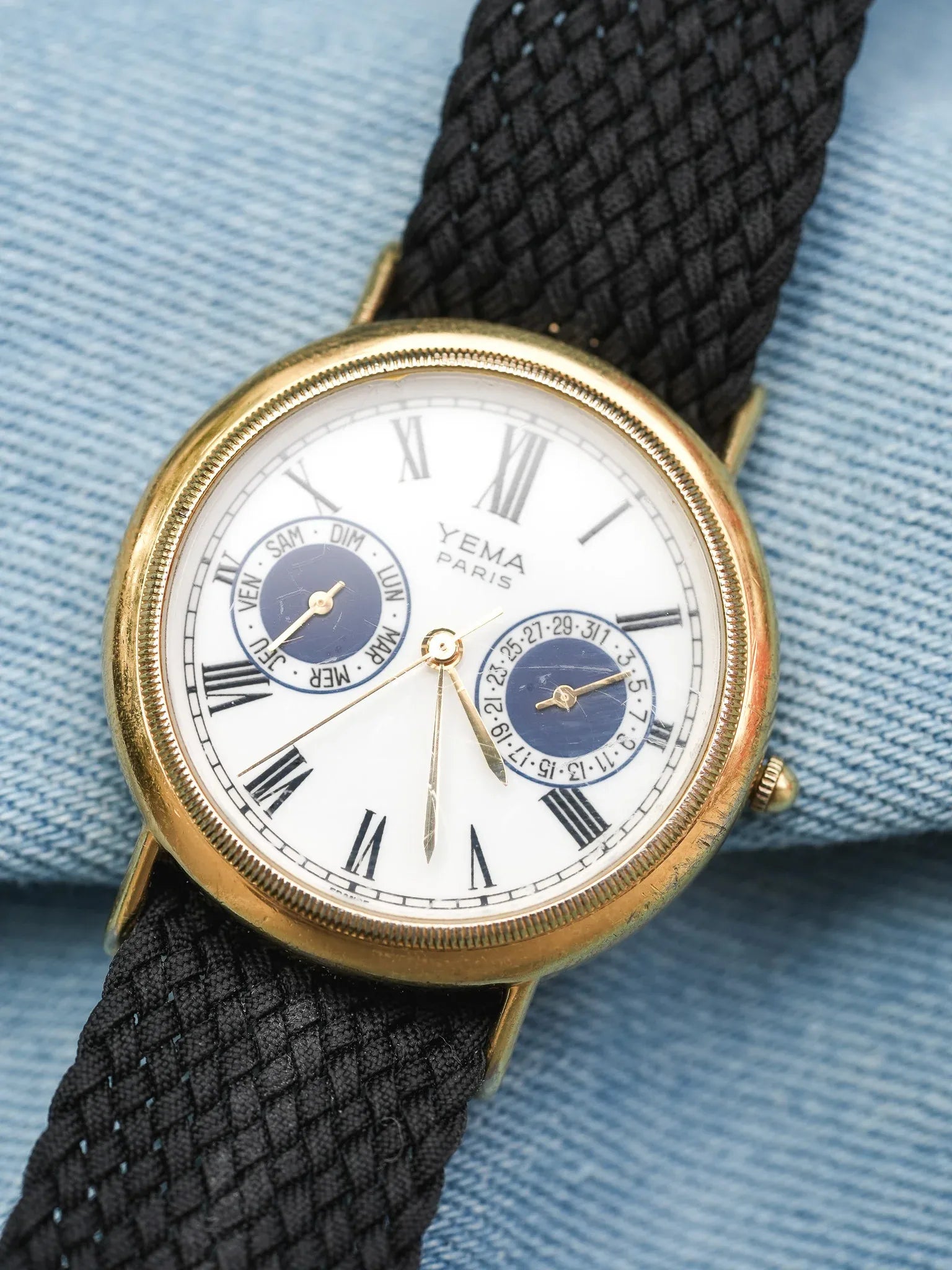 Yema - Paris Calendrier Plaqué Or cannelée - 1990s - Atelier Victor