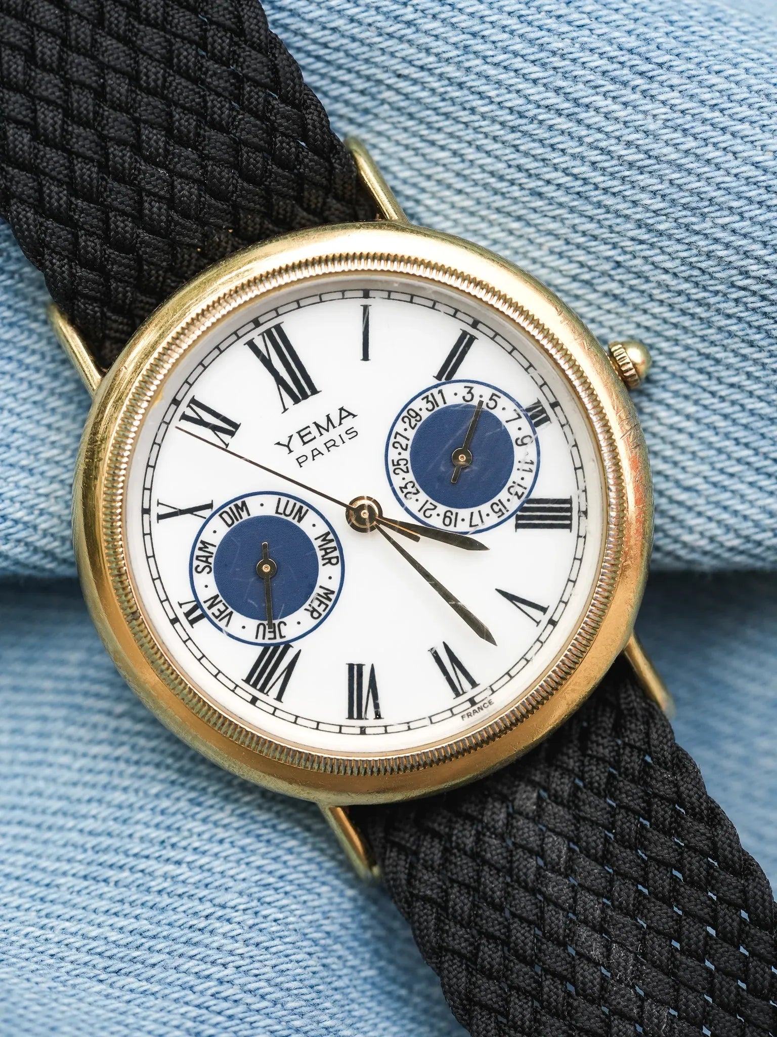 Yema - Paris Calendrier Plaqué Or cannelée - 1990s - Atelier Victor