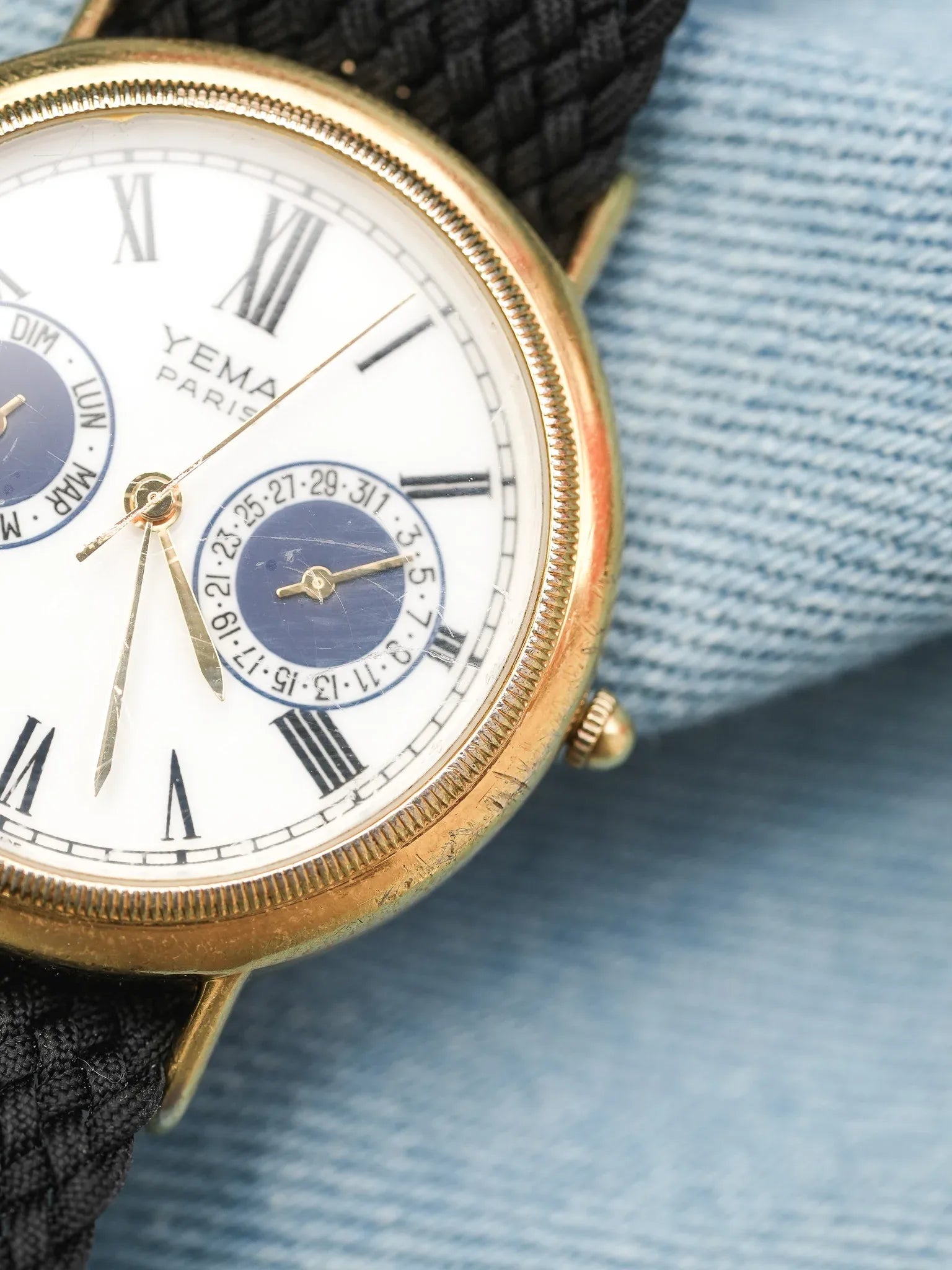 Yema - Paris Calendrier Plaqué Or cannelée - 1990s - Atelier Victor