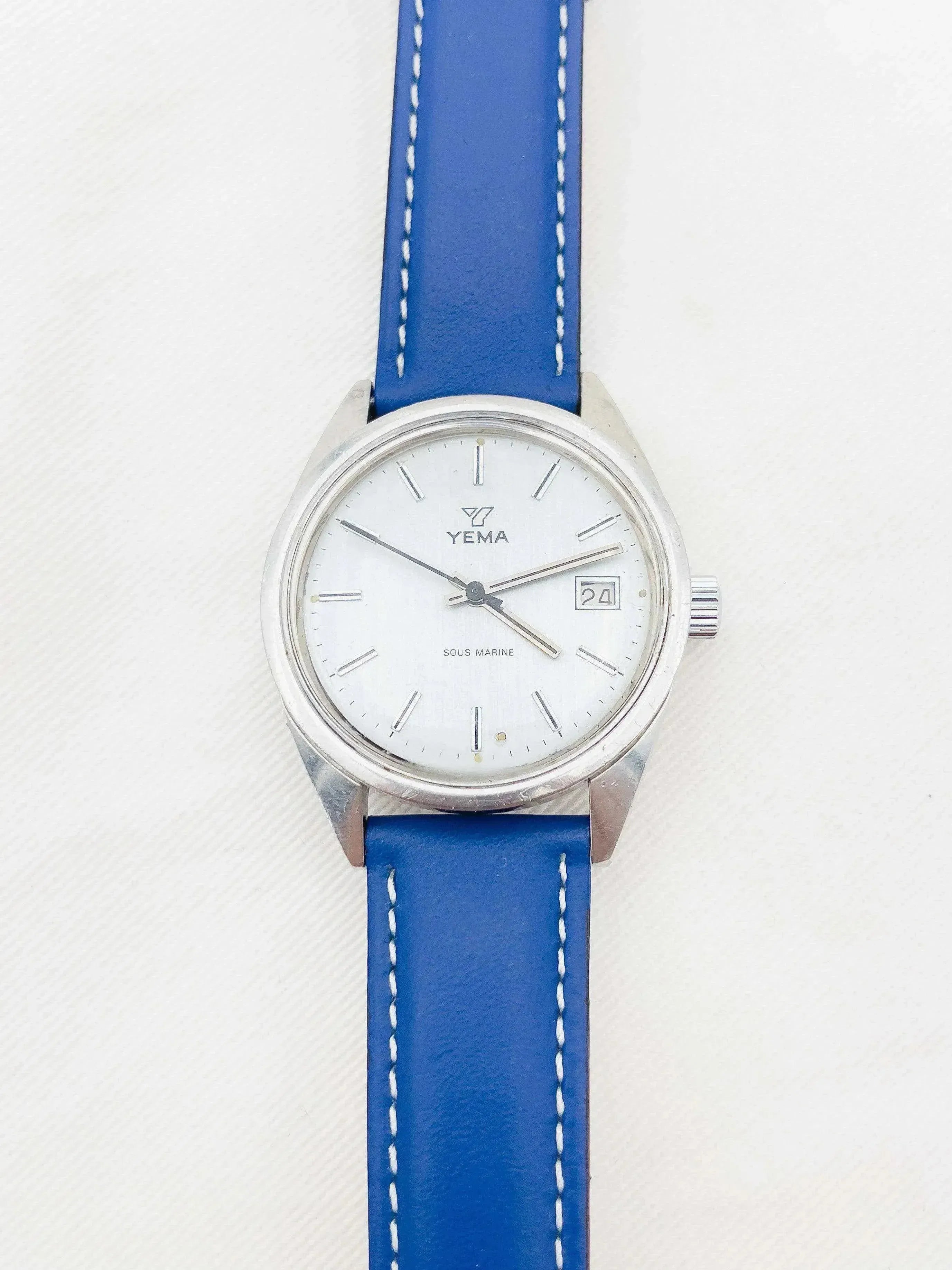 Yema - Sous-Marine Date Cuir bleu - 1960s - Atelier Victor