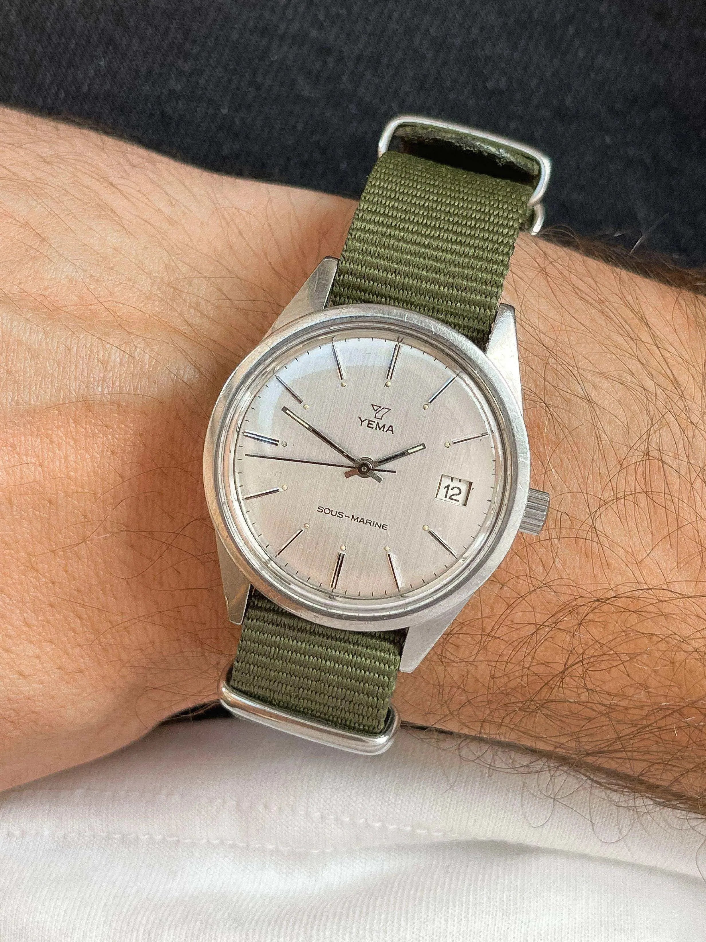 Yema - Sous Marine Date Nato Vert - 1980s - Atelier Victor Paris - Vintage Watch Shop Dubai