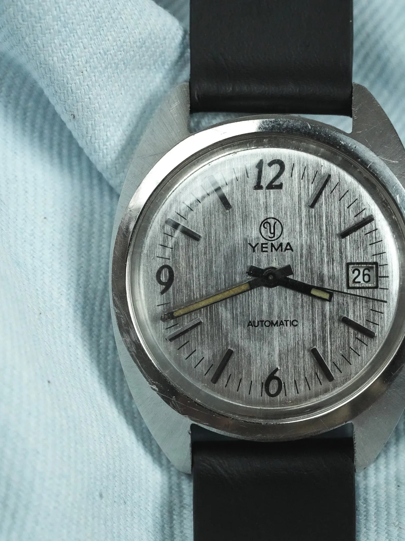 Yema - Sous-Marine Tonneau Acier Brossé Index Batôns - 1960s - Atelier Victor