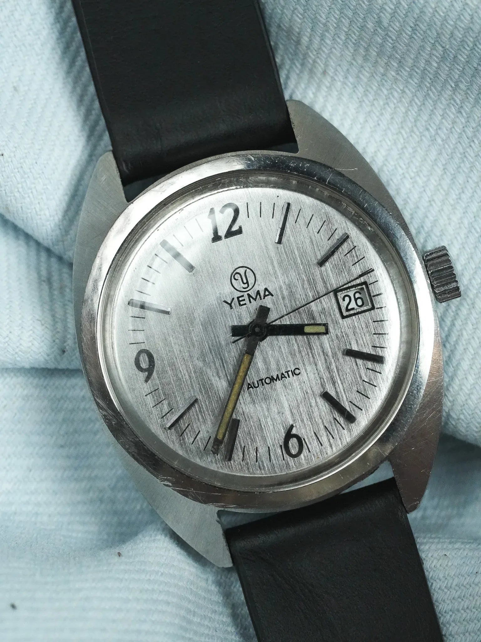 Yema - Sous-Marine Tonneau Acier Brossé Index Batôns - 1960s - Atelier Victor