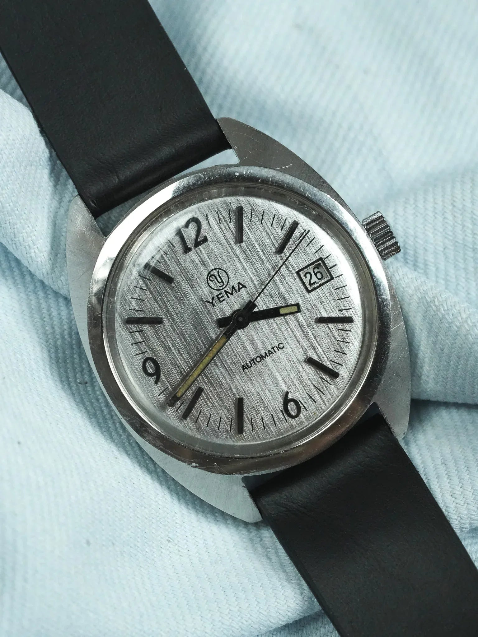 Yema - Sous-Marine Tonneau Acier Brossé Index Batôns - 1960s - Atelier Victor