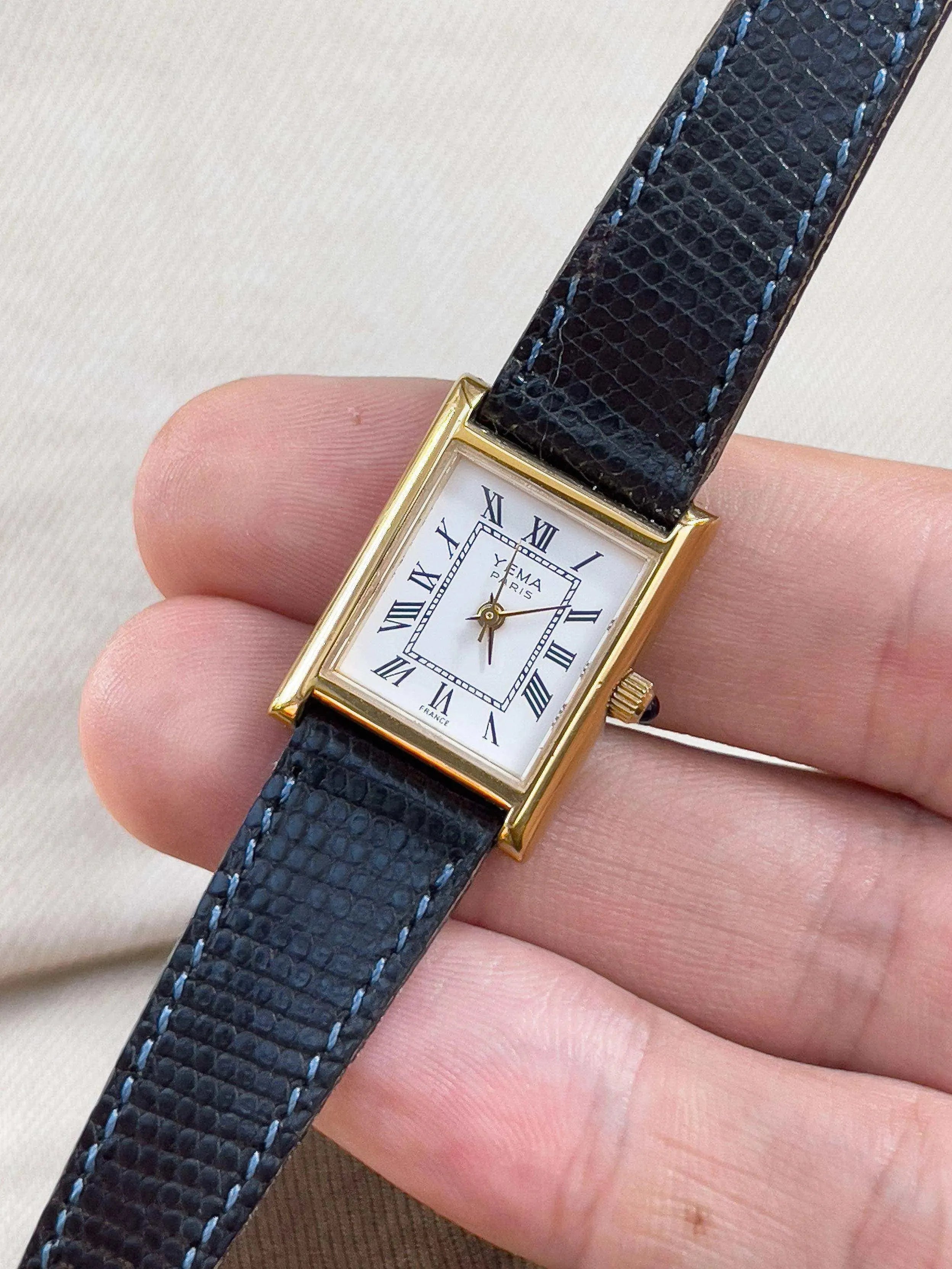 Yema - Tank Femme Cabochon - 1990’s - Atelier Victor Paris - Vintage Watch Shop Dubai