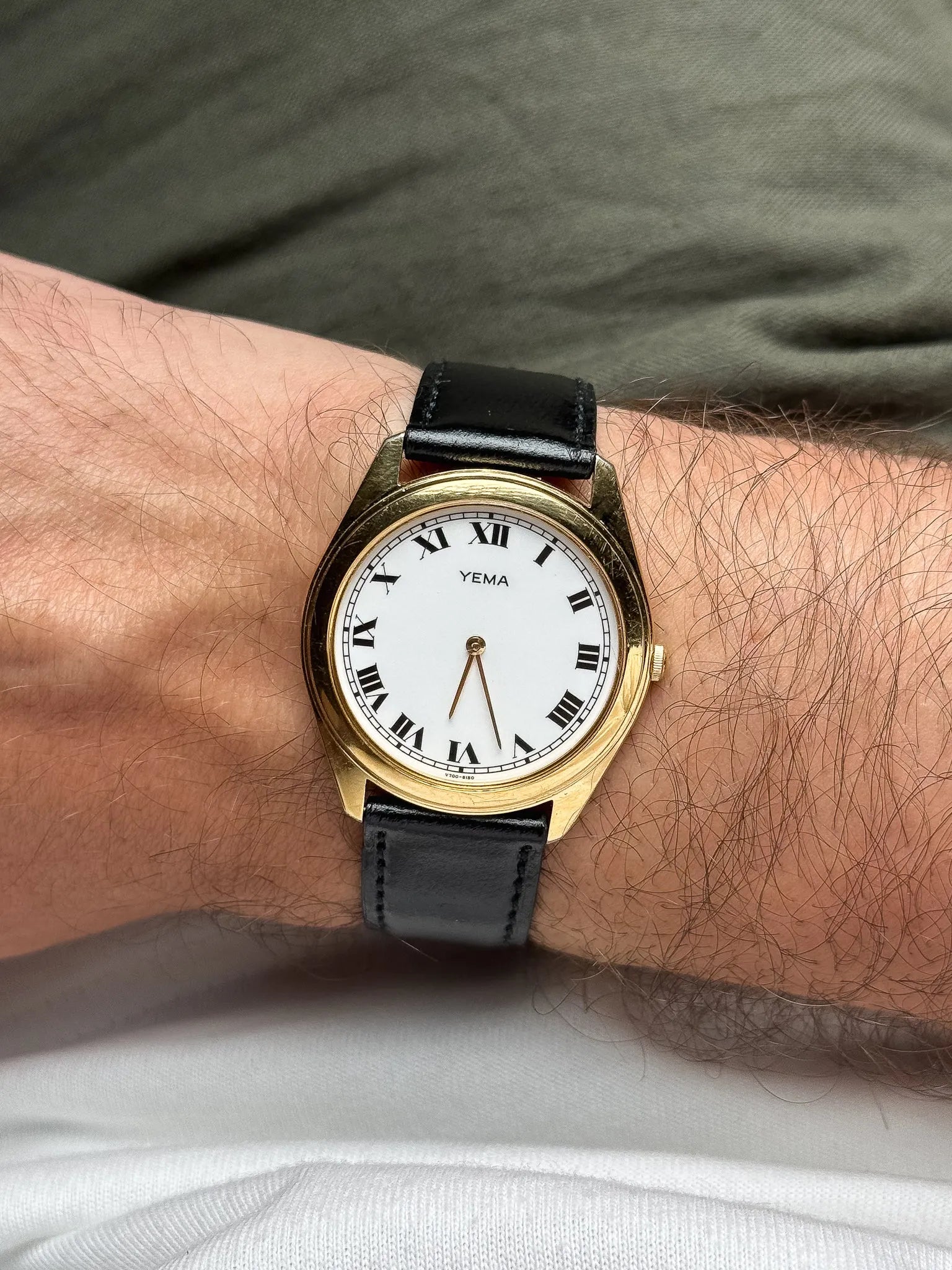 Yema - Tonneau Or Cadran Blanc Romain - 1990s - Atelier Victor