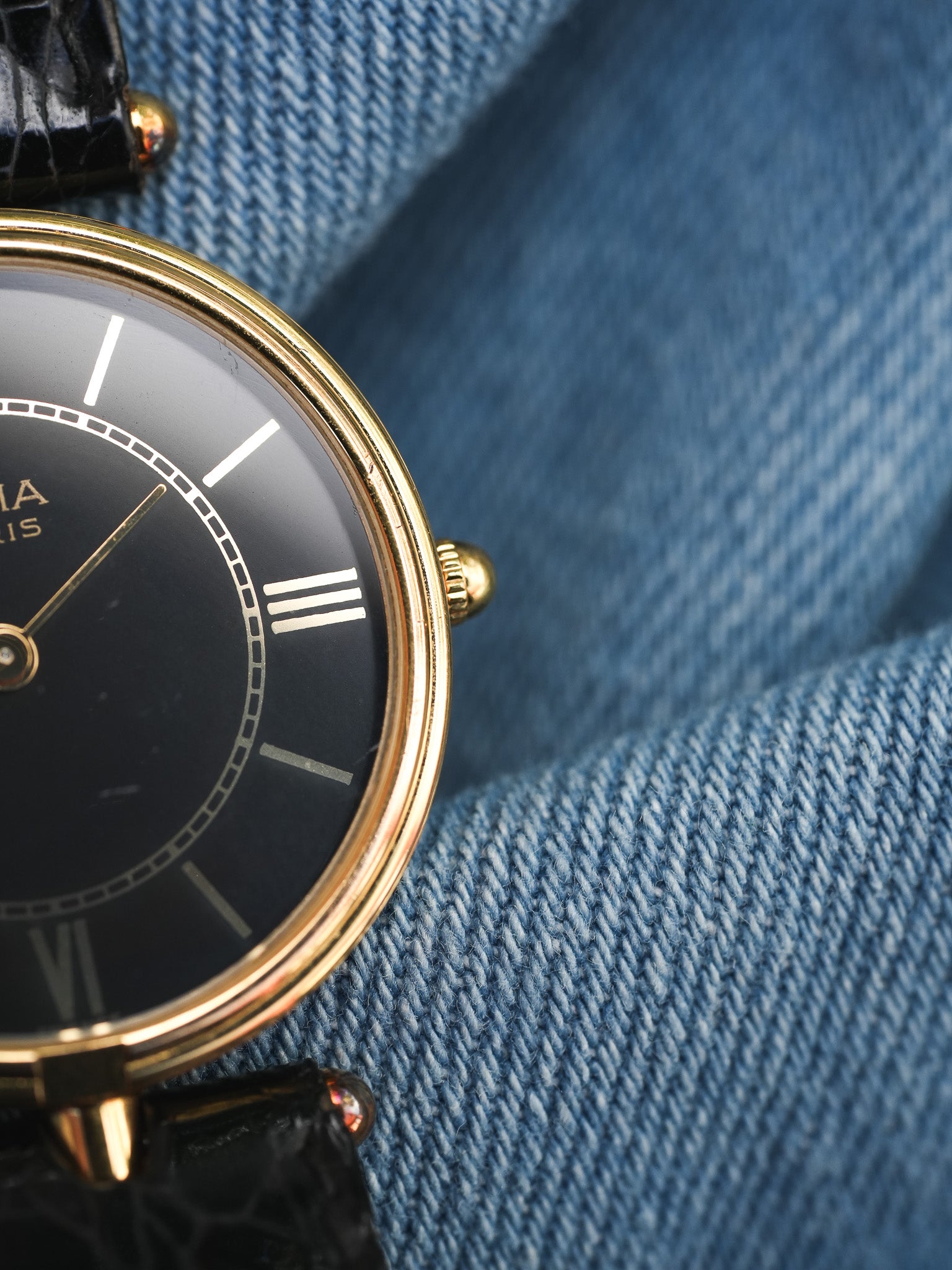 Yema - Type Must Colisée Noir - 1990s - Atelier Victor Paris - Vintage Watch Shop Dubai