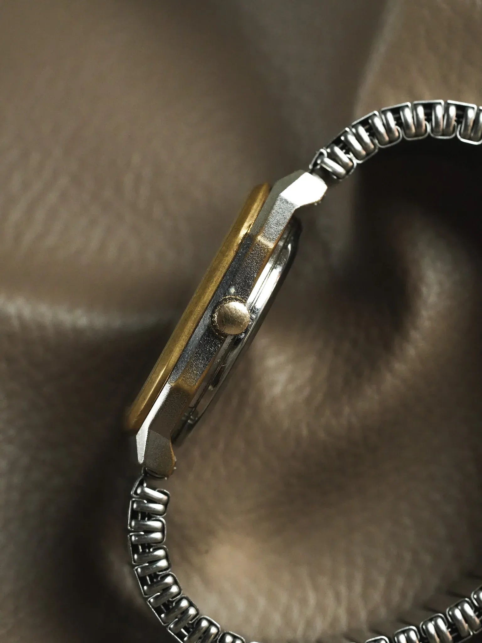 Yves Fely - Tank Octogonale XL Bicolore cadran noir chiffres romain - 1990s - Atelier Victor