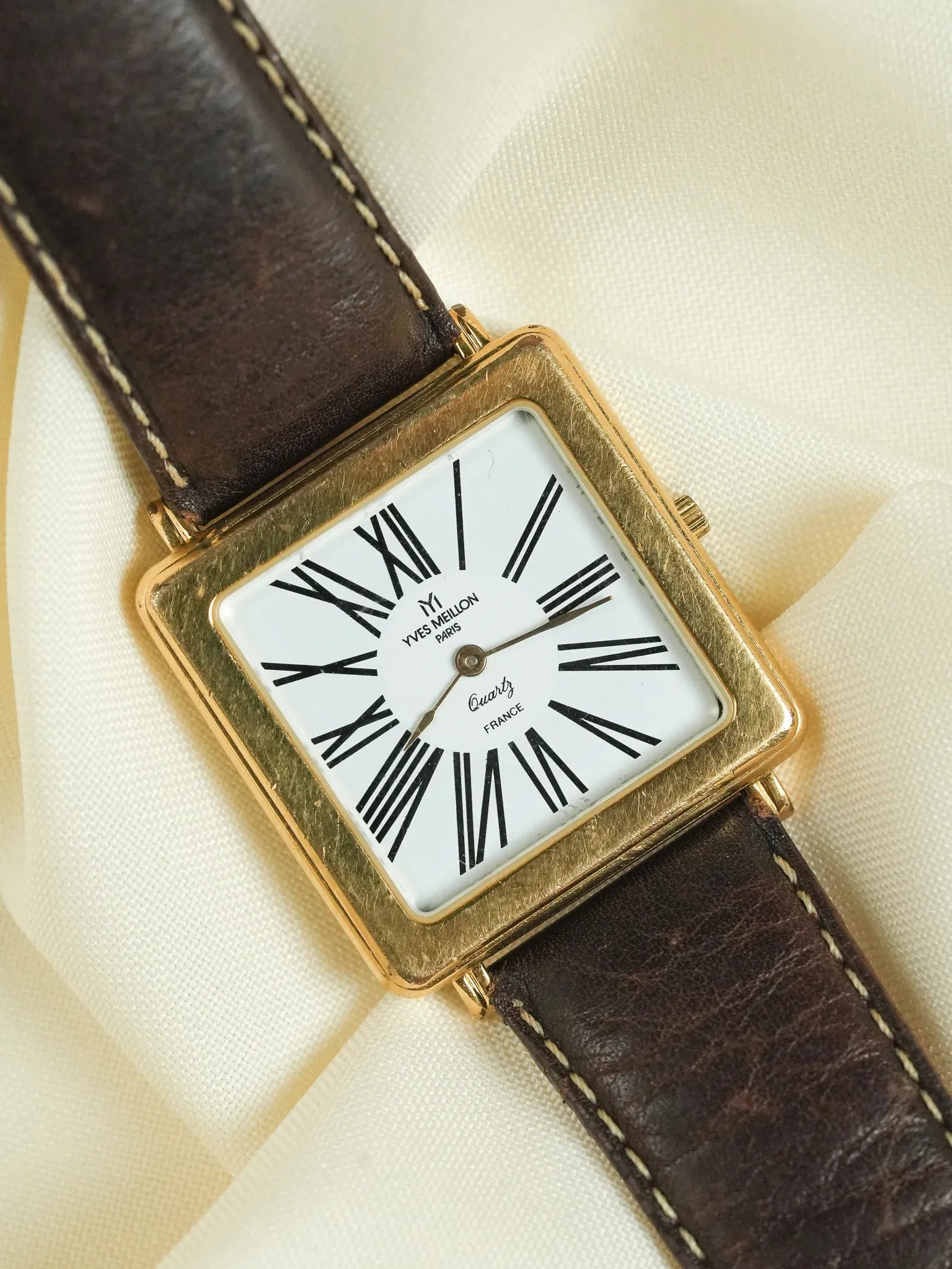 Yves Meillon Paris - Tank XL Carrée Romain Plaqué or - 1990s - Atelier Victor