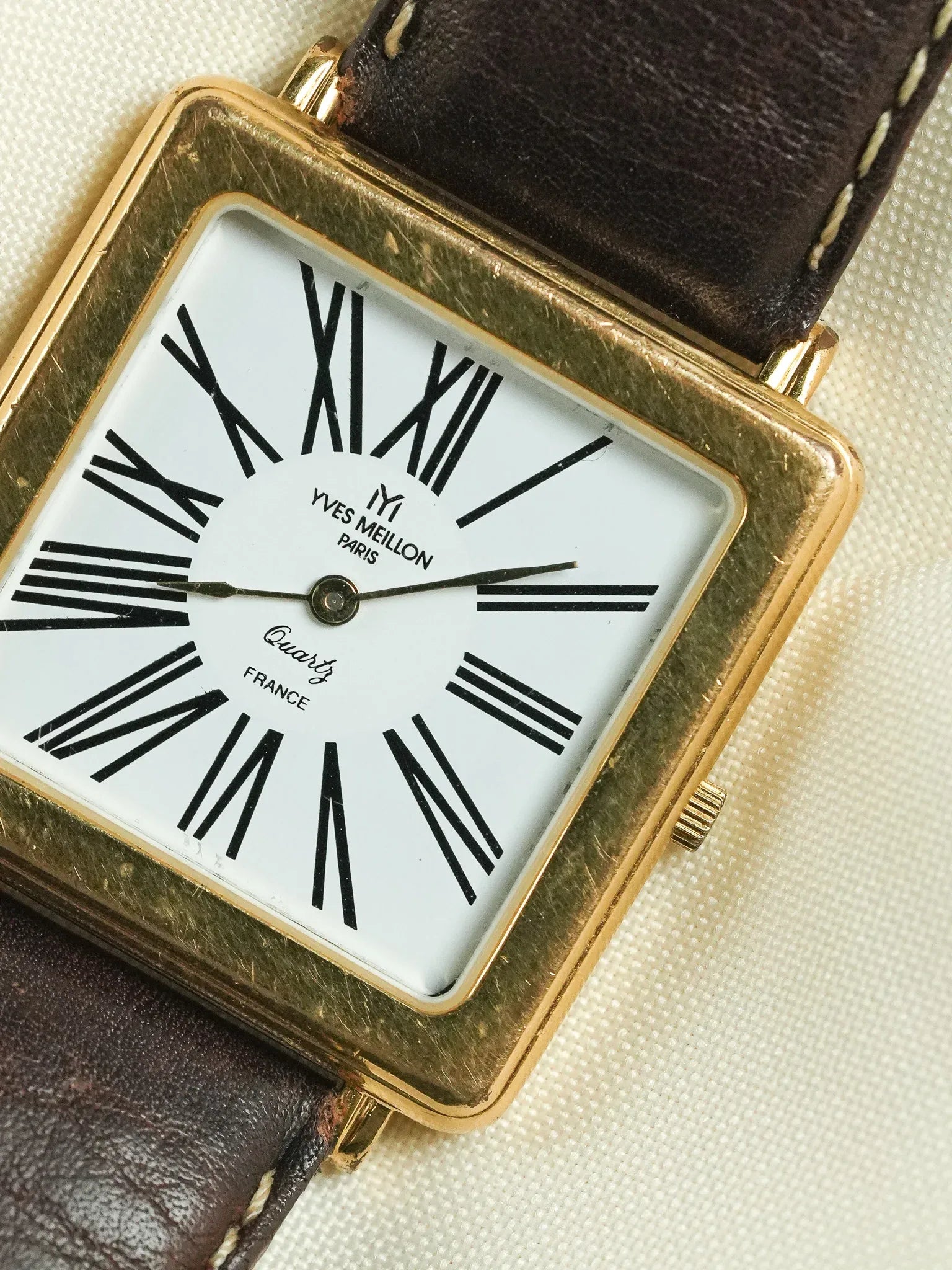 Yves Meillon Paris - Tank XL Carrée Romain Plaqué or - 1990s - Atelier Victor