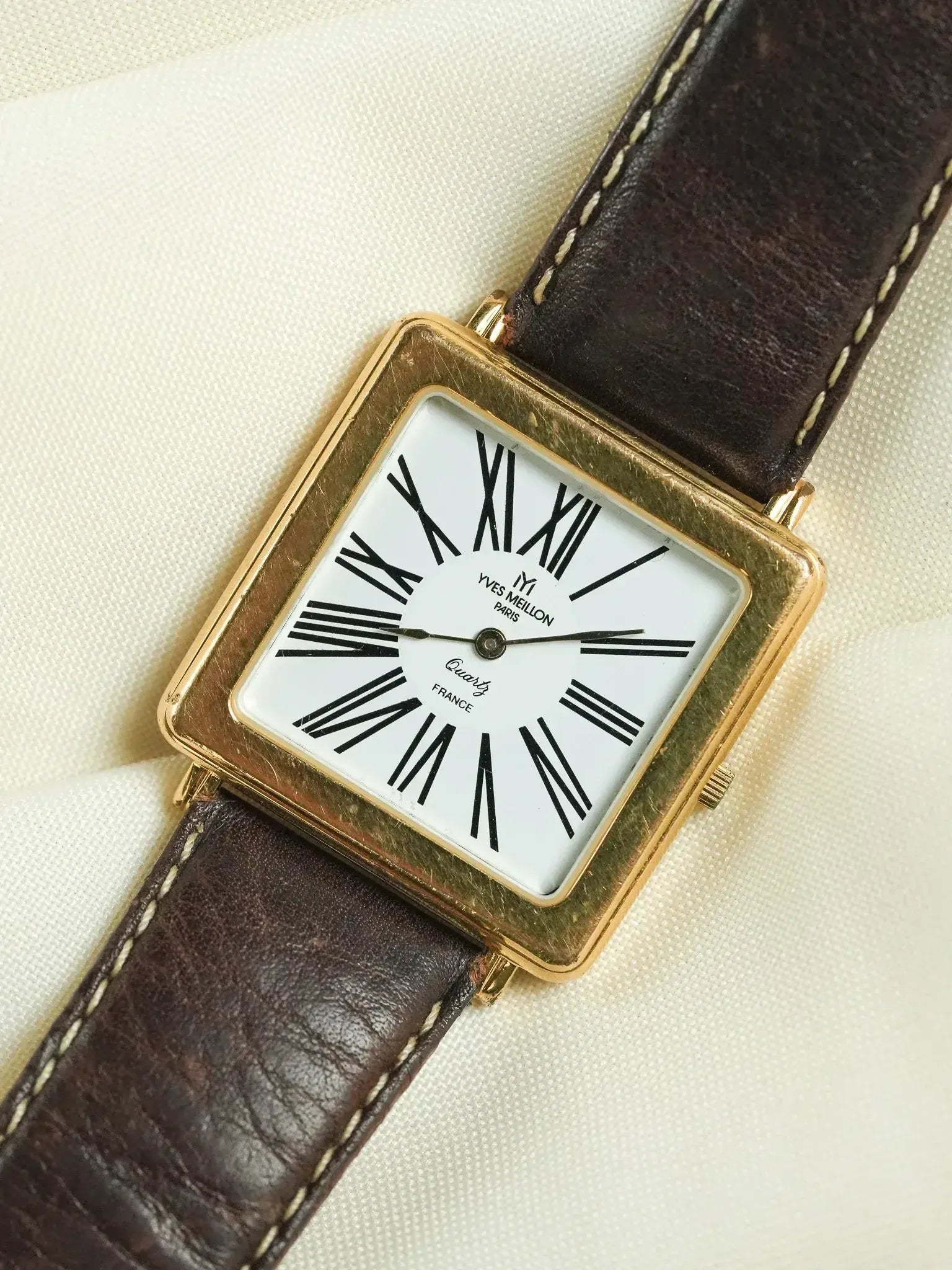 Yves Meillon Paris - Tank XL Square Roman Gold Plated - 1990s