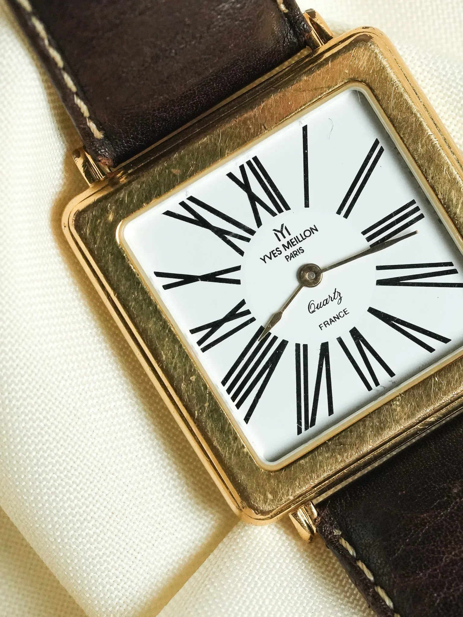 Yves Meillon Paris - Tank XL Carrée Romain Plaqué or - 1990s - Atelier Victor