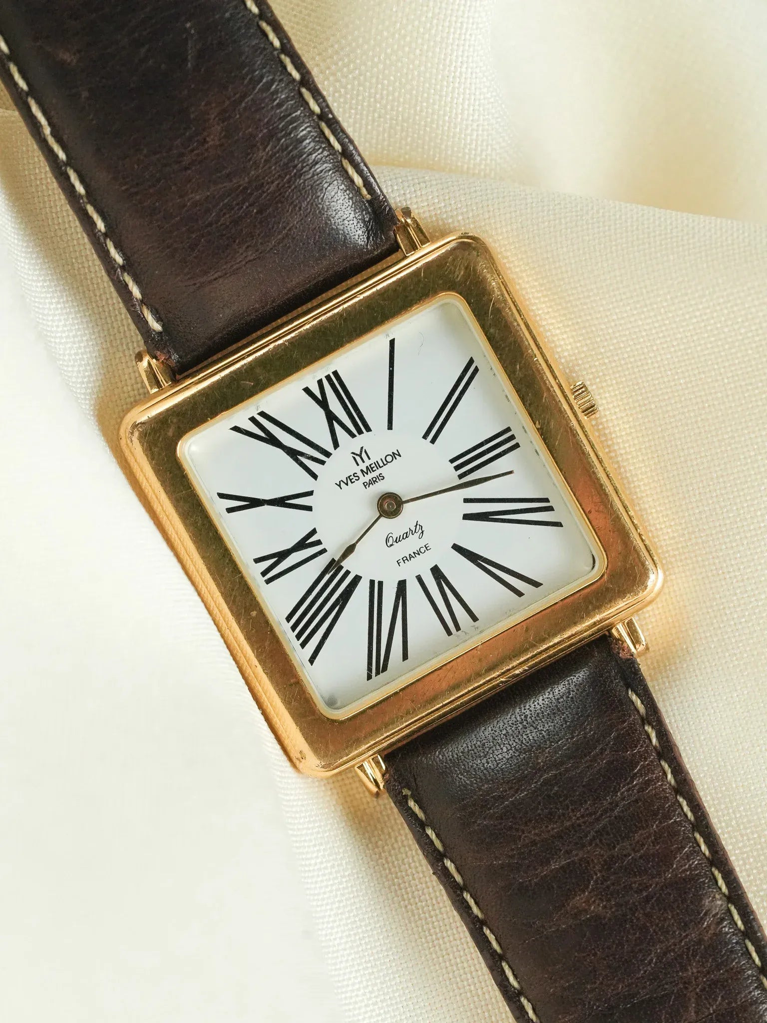 Yves Meillon Paris - Tank XL Carrée Romain Plaqué or - 1990s - Atelier Victor