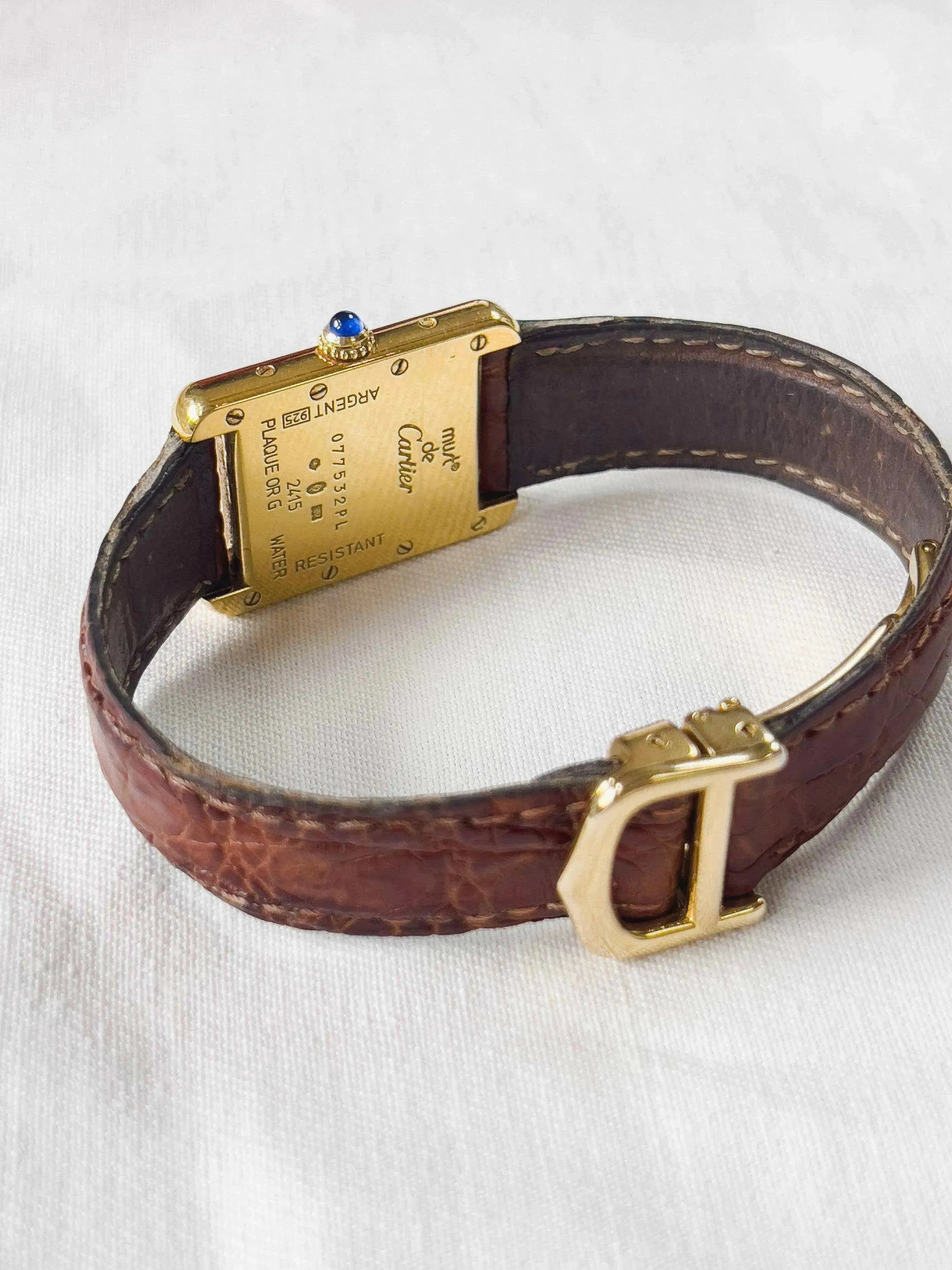 Cartier - Tank Must Vermeil Boucle Déployante - boite - 1990s - Atelier Victor Paris - Vintage Watch Shop Dubai