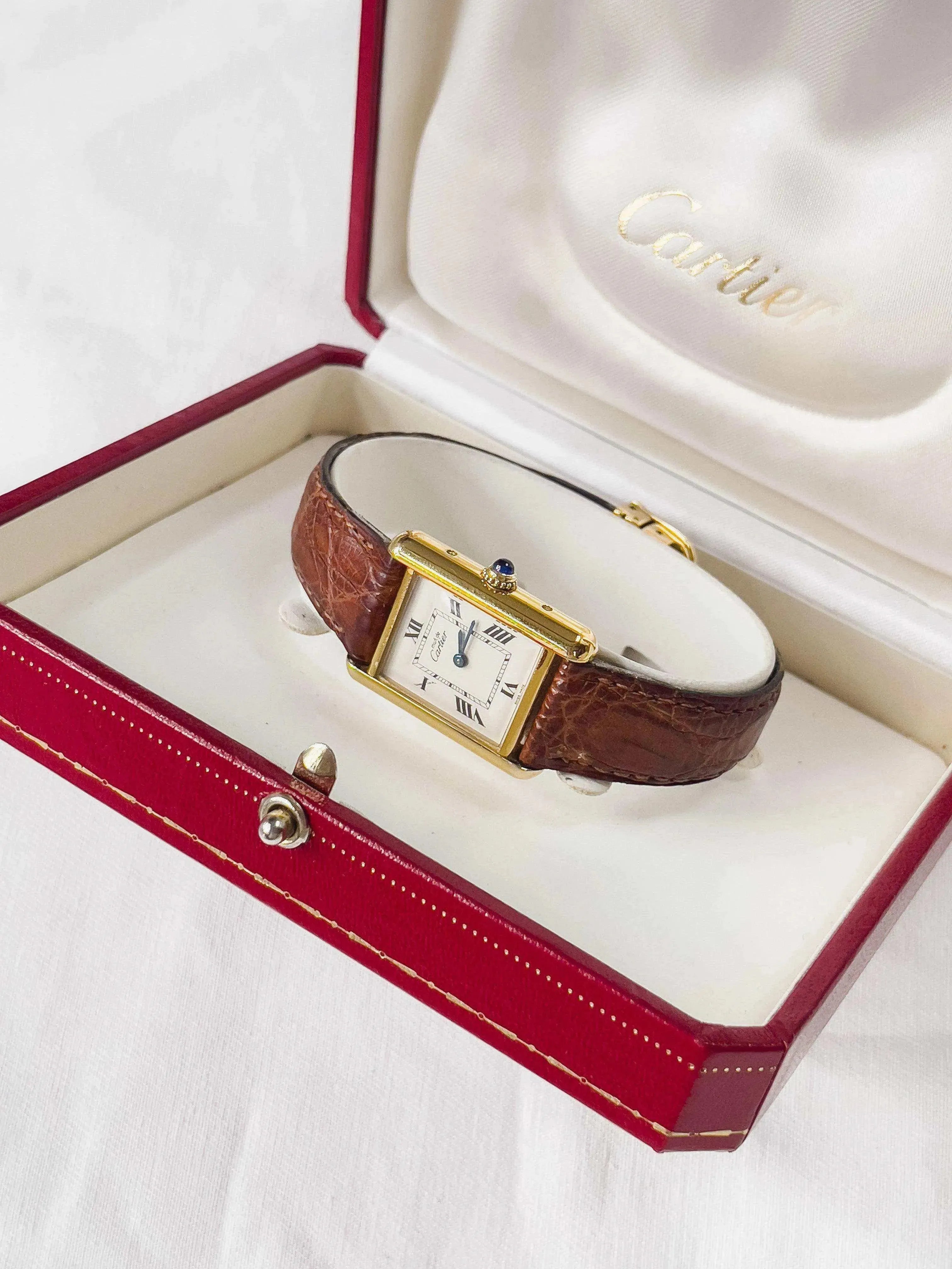 Cartier - Tank Must Vermeil Boucle Déployante - boite - 1990s - Atelier Victor Paris - Vintage Watch Shop Dubai
