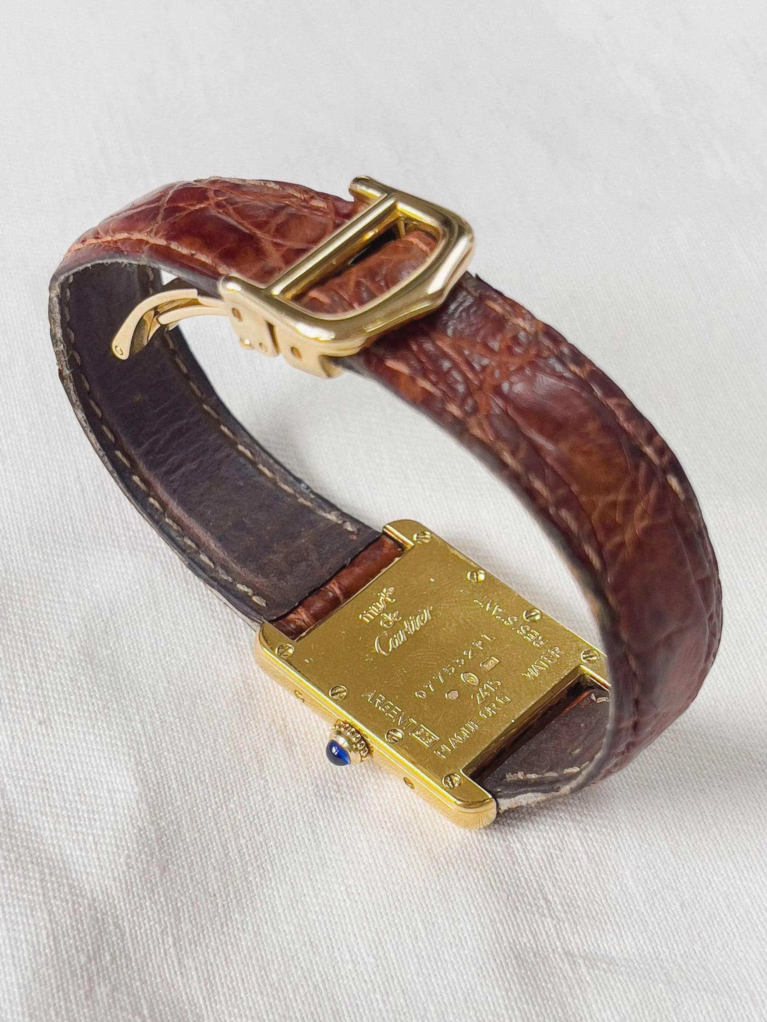 Cartier - Tank Must Vermeil Boucle Déployante - boite - 1990s - Atelier Victor Paris - Vintage Watch Shop Dubai