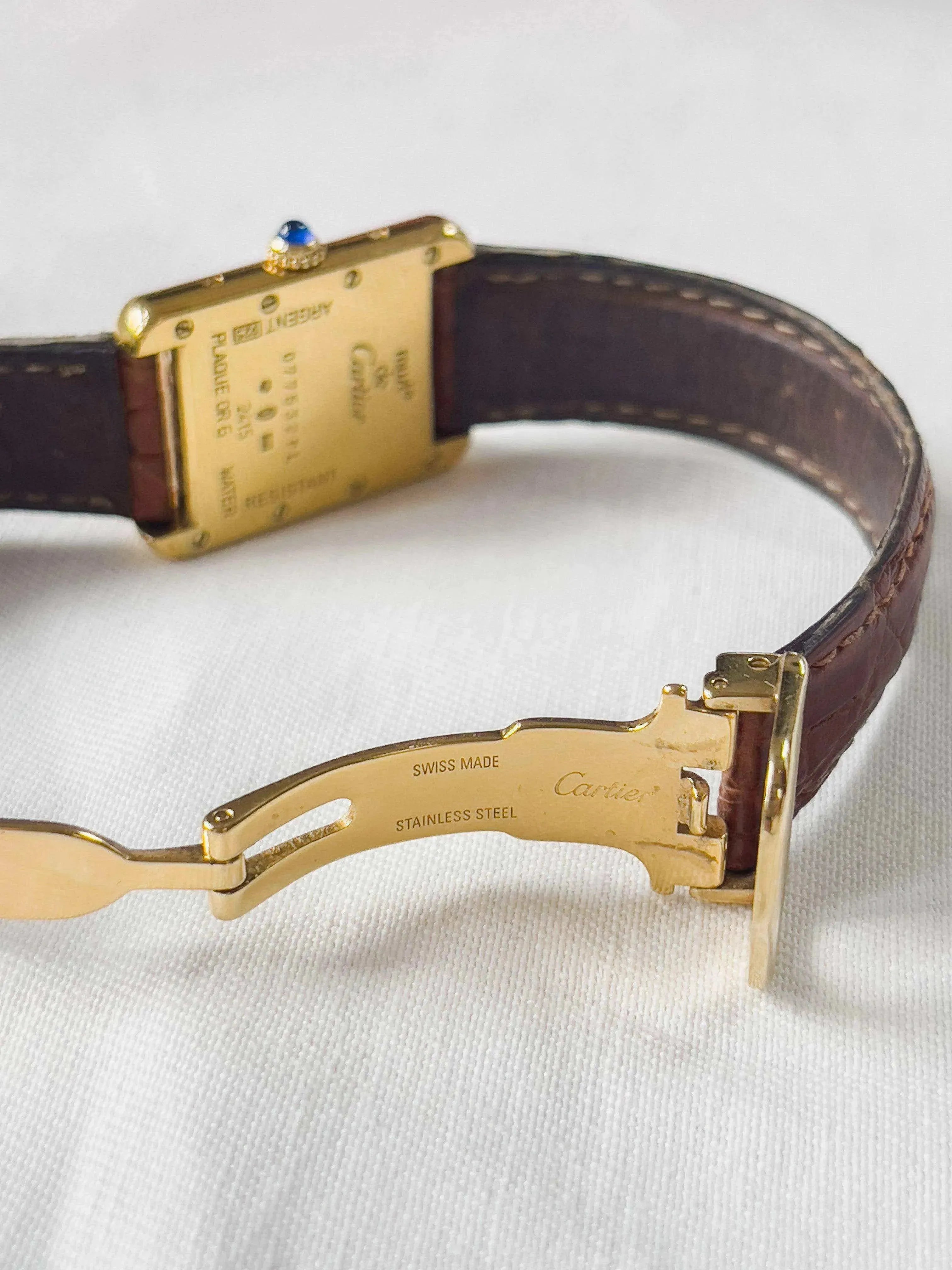Cartier - Tank Must Vermeil Boucle Déployante - boite - 1990s - Atelier Victor Paris - Vintage Watch Shop Dubai