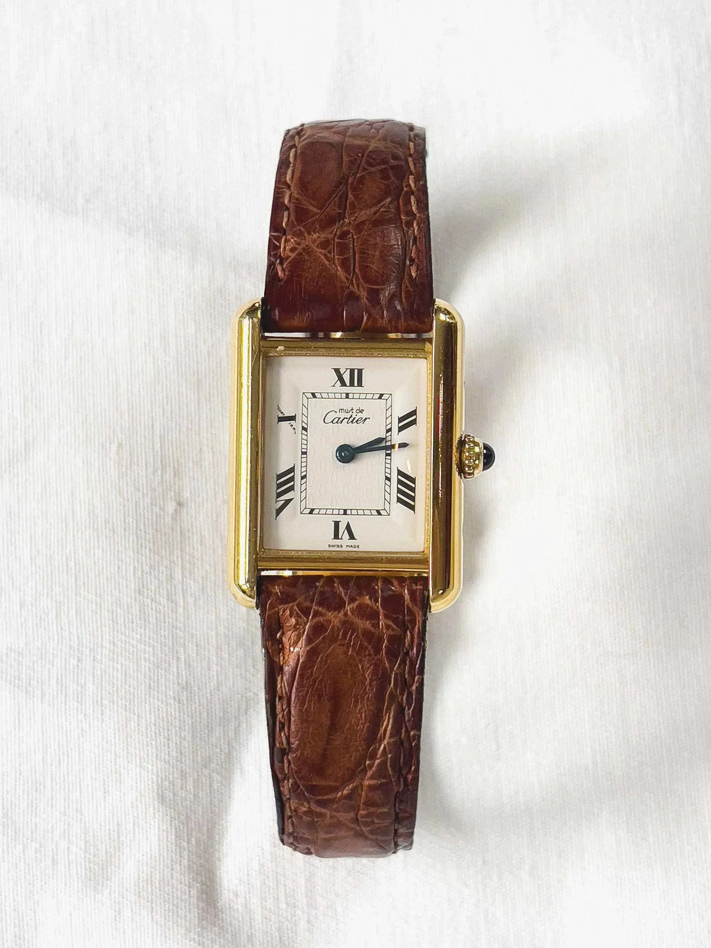 Cartier - Tank Must Vermeil Boucle Déployante - boite - 1990s - Atelier Victor - Vintage  Shop
