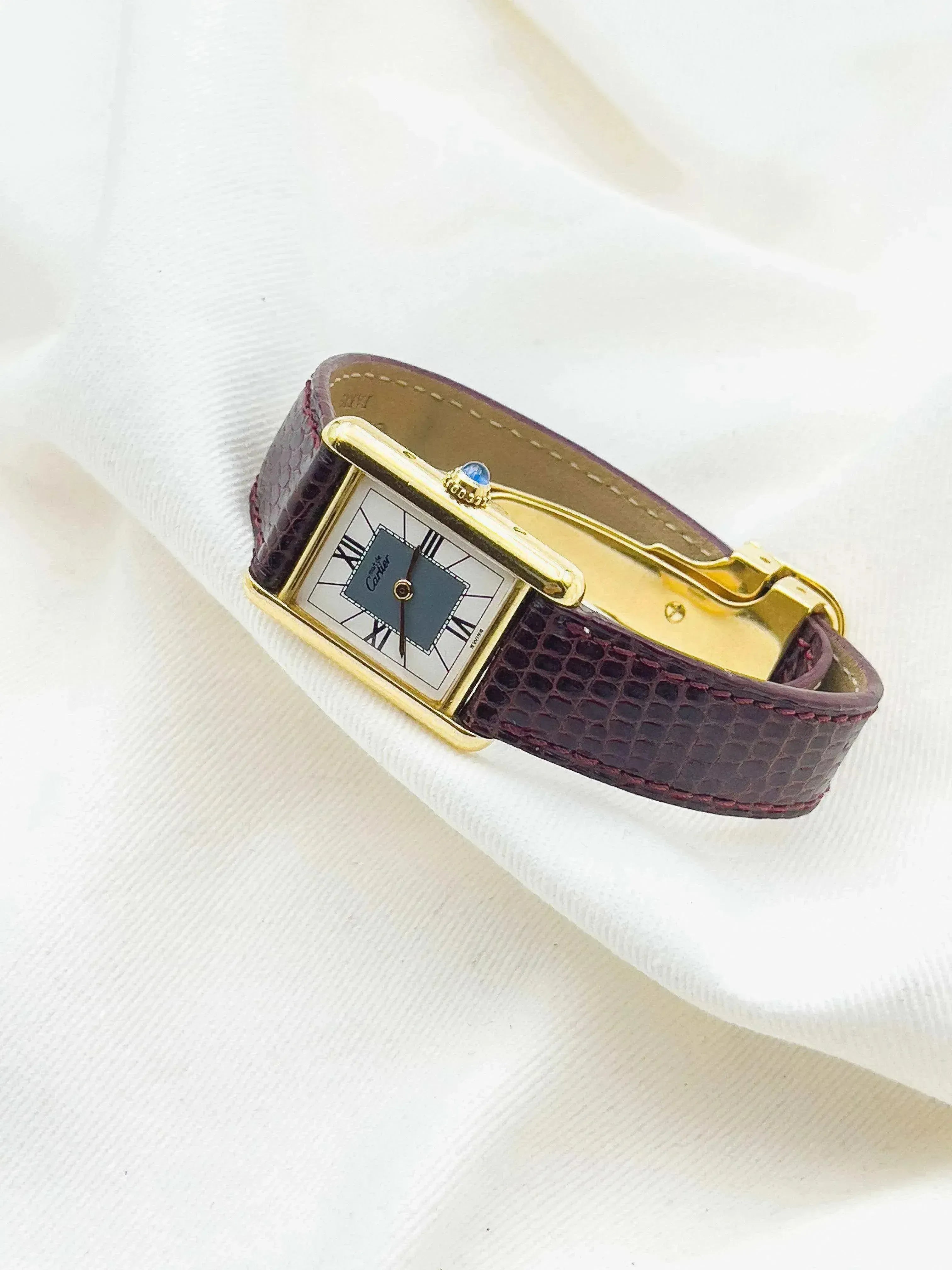 Cartier - Tank Must Vermeil Boucle Déployante Gris - 1990s - Atelier Victor