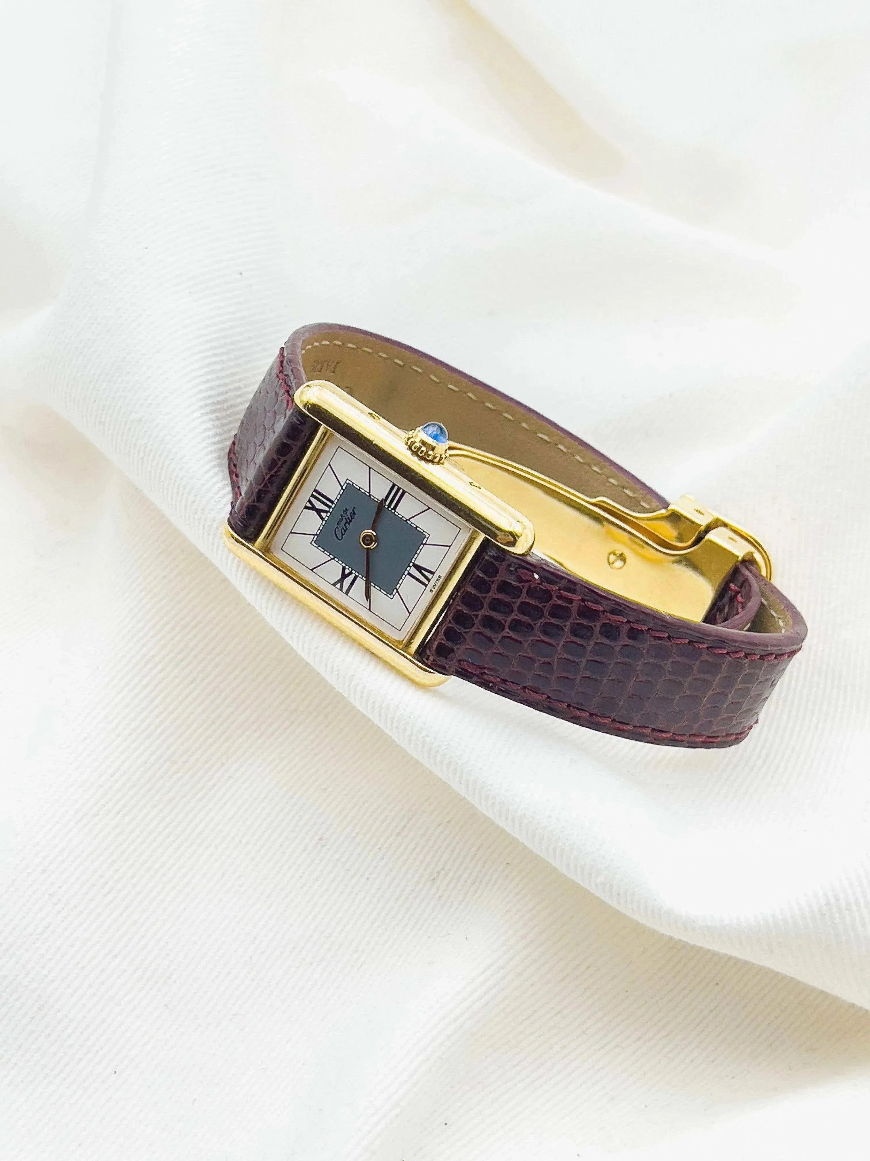 Cartier - Tank Must Vermeil Boucle Déployante Gris - 1990s - Atelier Victor - Vintage  Shop