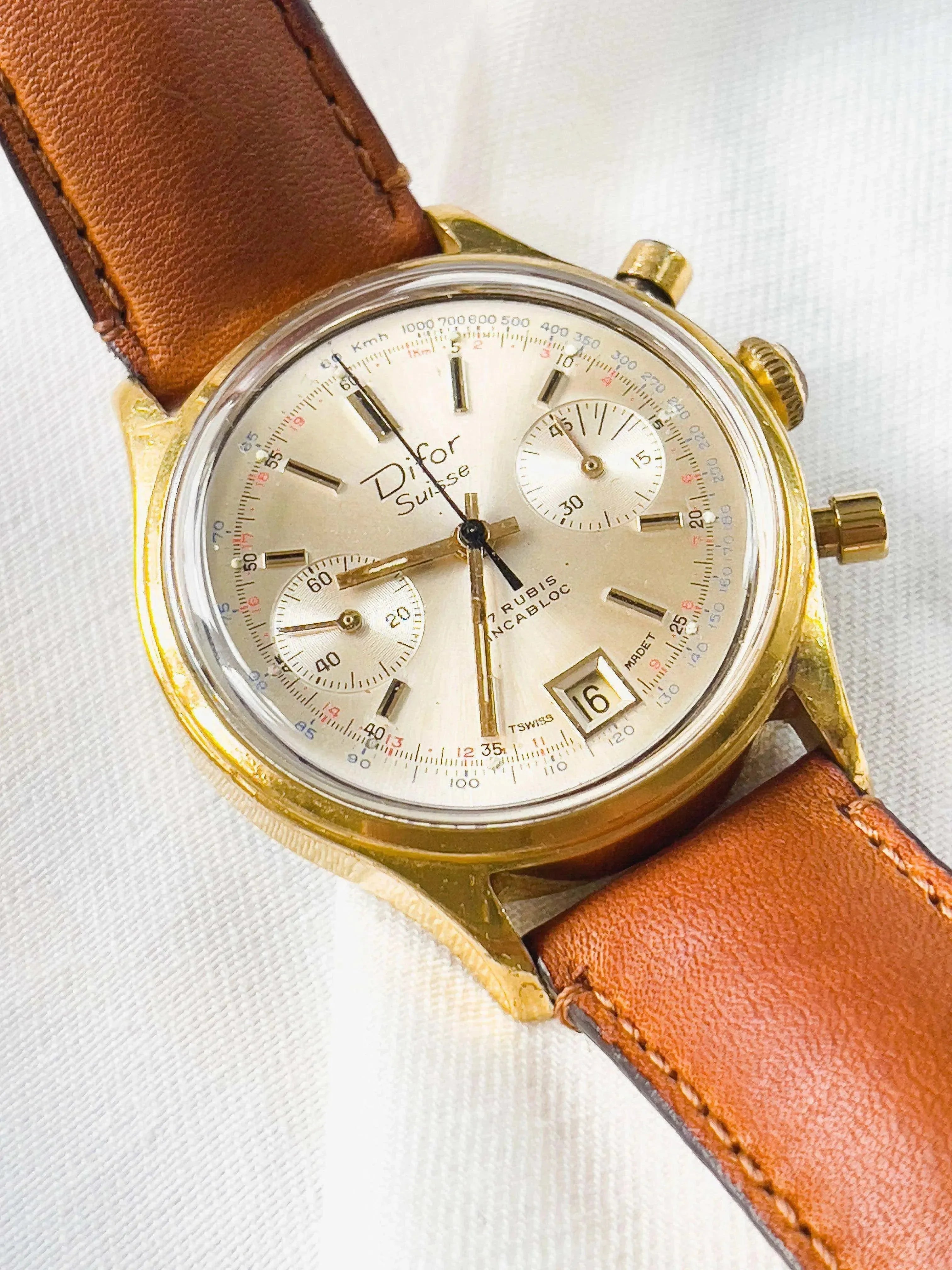 Difor Suisse - Chronographe Valjoux - 1950s - Atelier Victor - Vintage  Shop