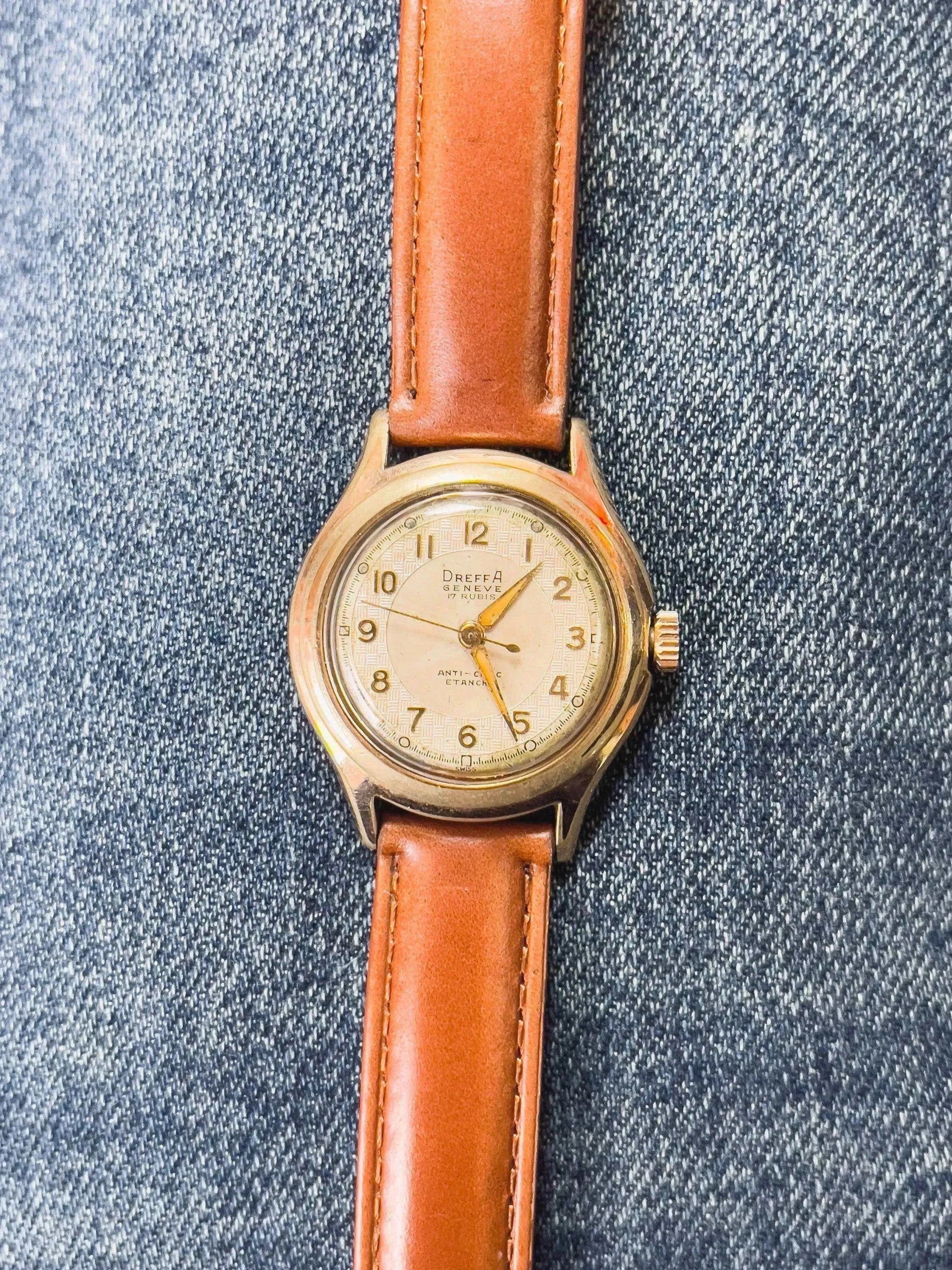 Dreffa Genève - Incabloc Patine Plaqué or - 1950s - Atelier Victor - Vintage  Shop