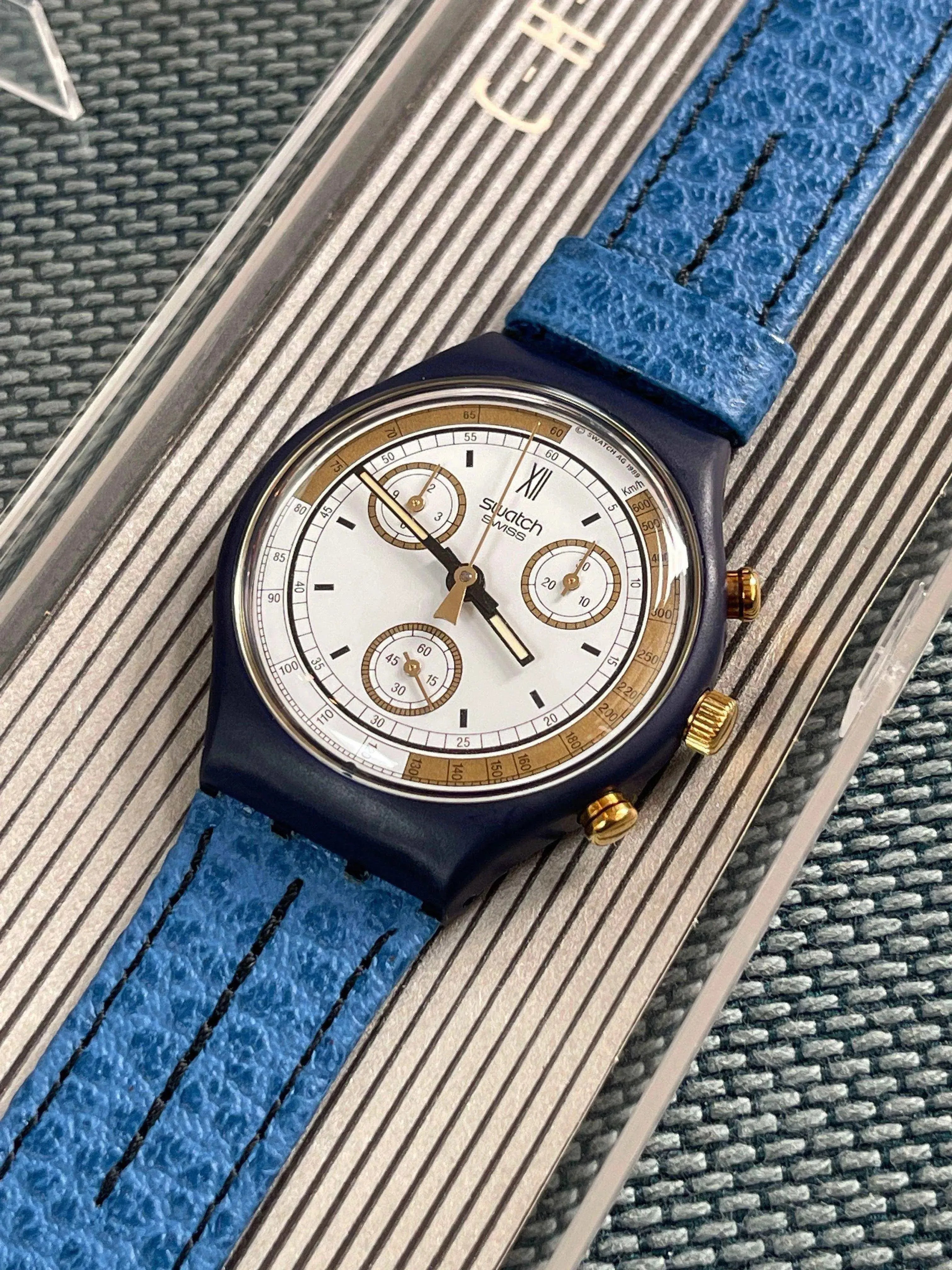 Swatch Vintage Chronograph Watch - New Skipper from stock - 1990s 
