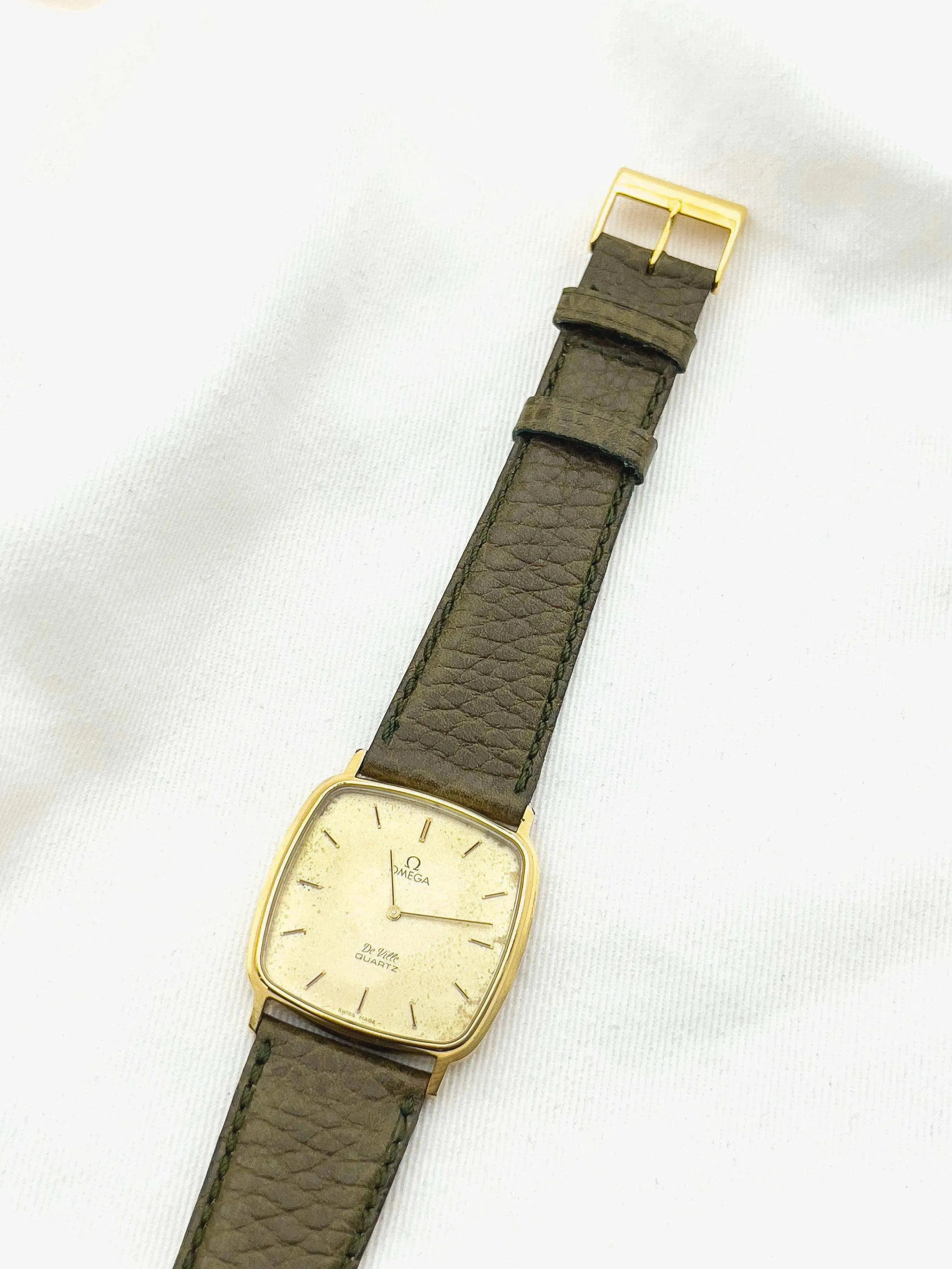 Omega - De Ville Gold Square Patine Kaki - 1970s - Atelier Victor Paris - Vintage Watch Shop Dubai