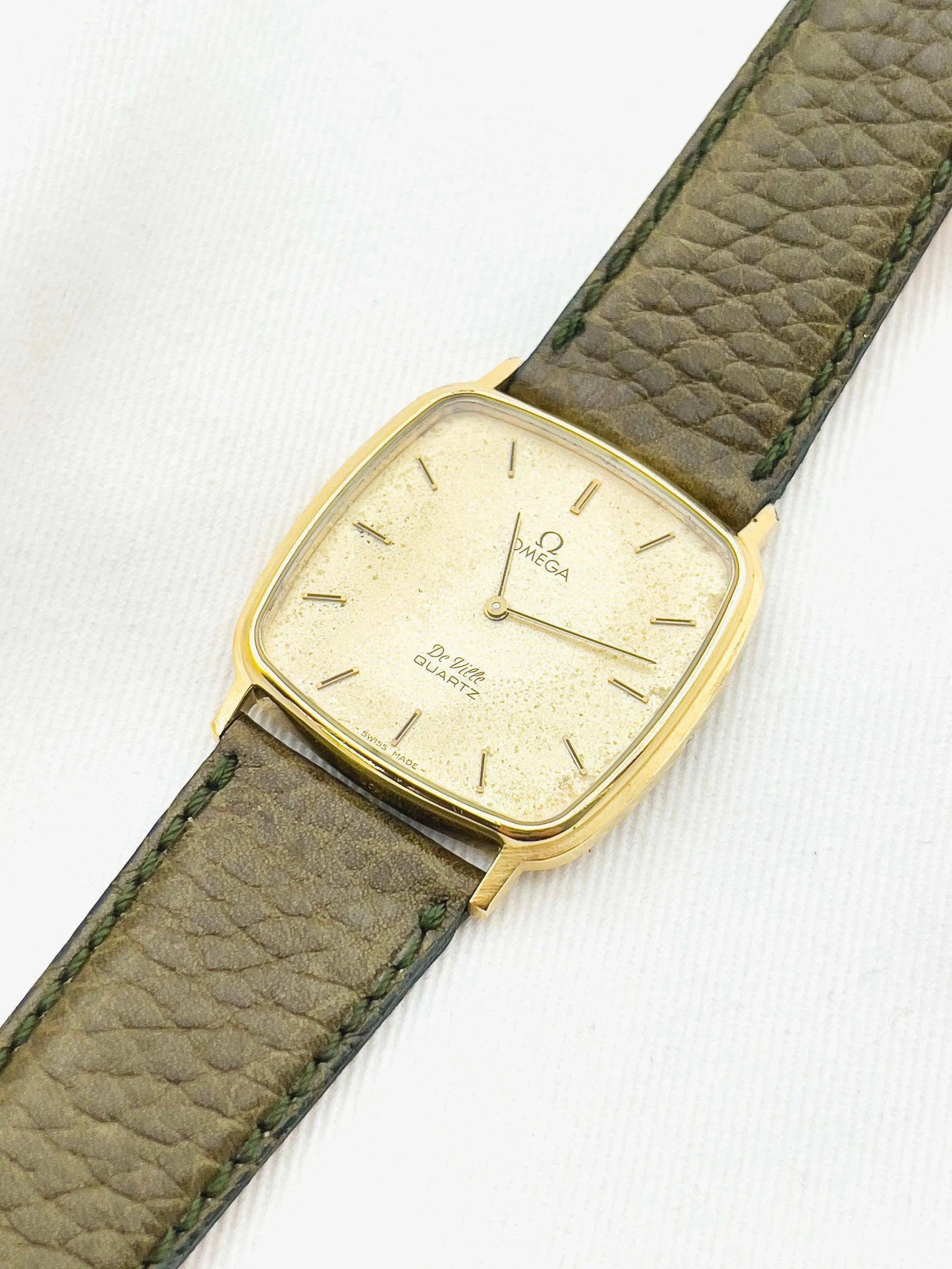 Omega - De Ville Gold Square Patine Kaki - 1970s - Atelier Victor Paris - Vintage Watch Shop Dubai