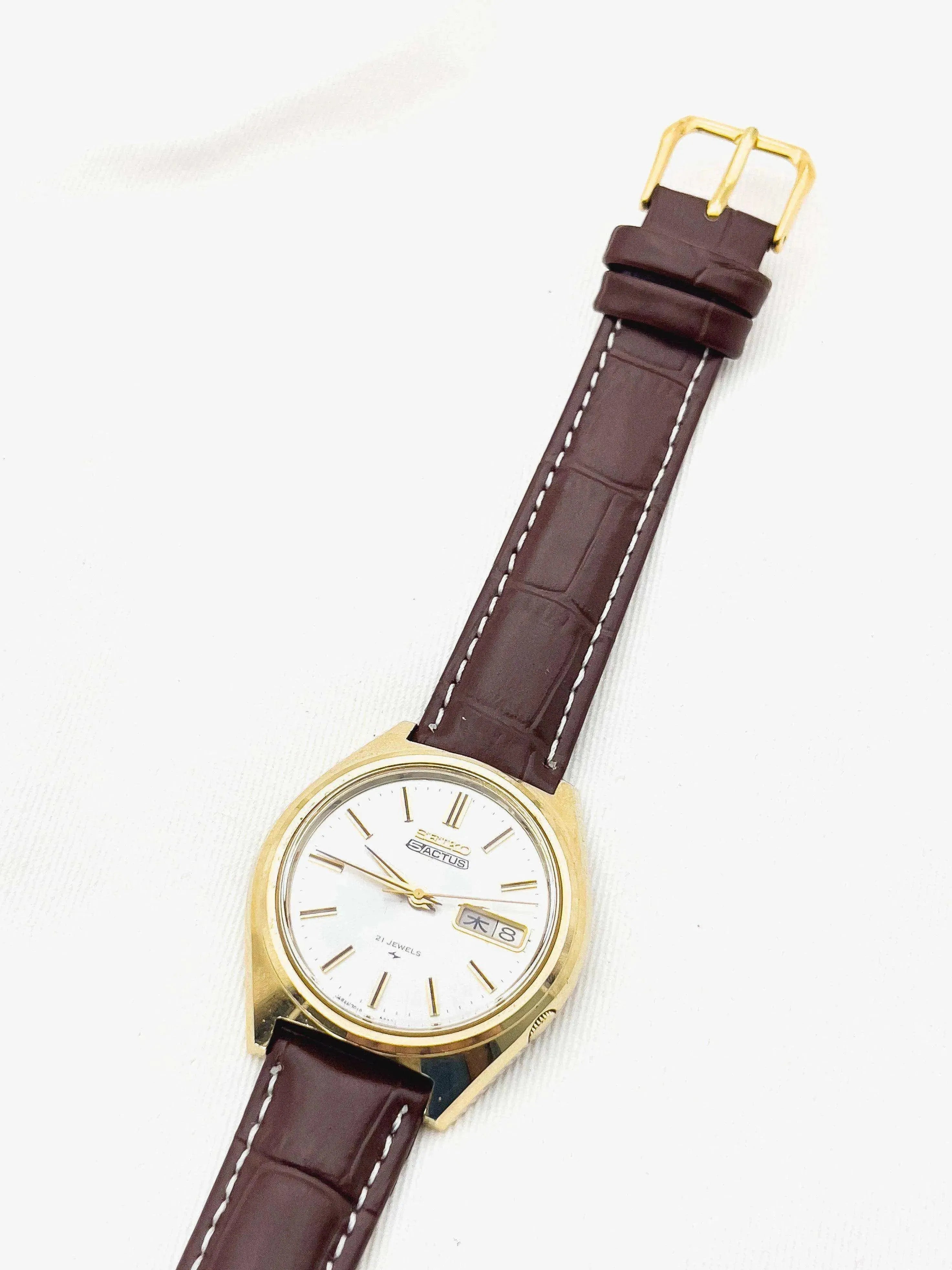 Seiko - 5 Actus Daydate plaqué or Kanji - 1973 - Atelier Victor Paris - Vintage Watch Shop Dubai